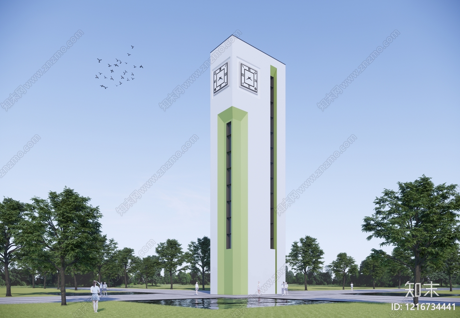 现代极简学校建筑SU模型下载【ID:1216734441】