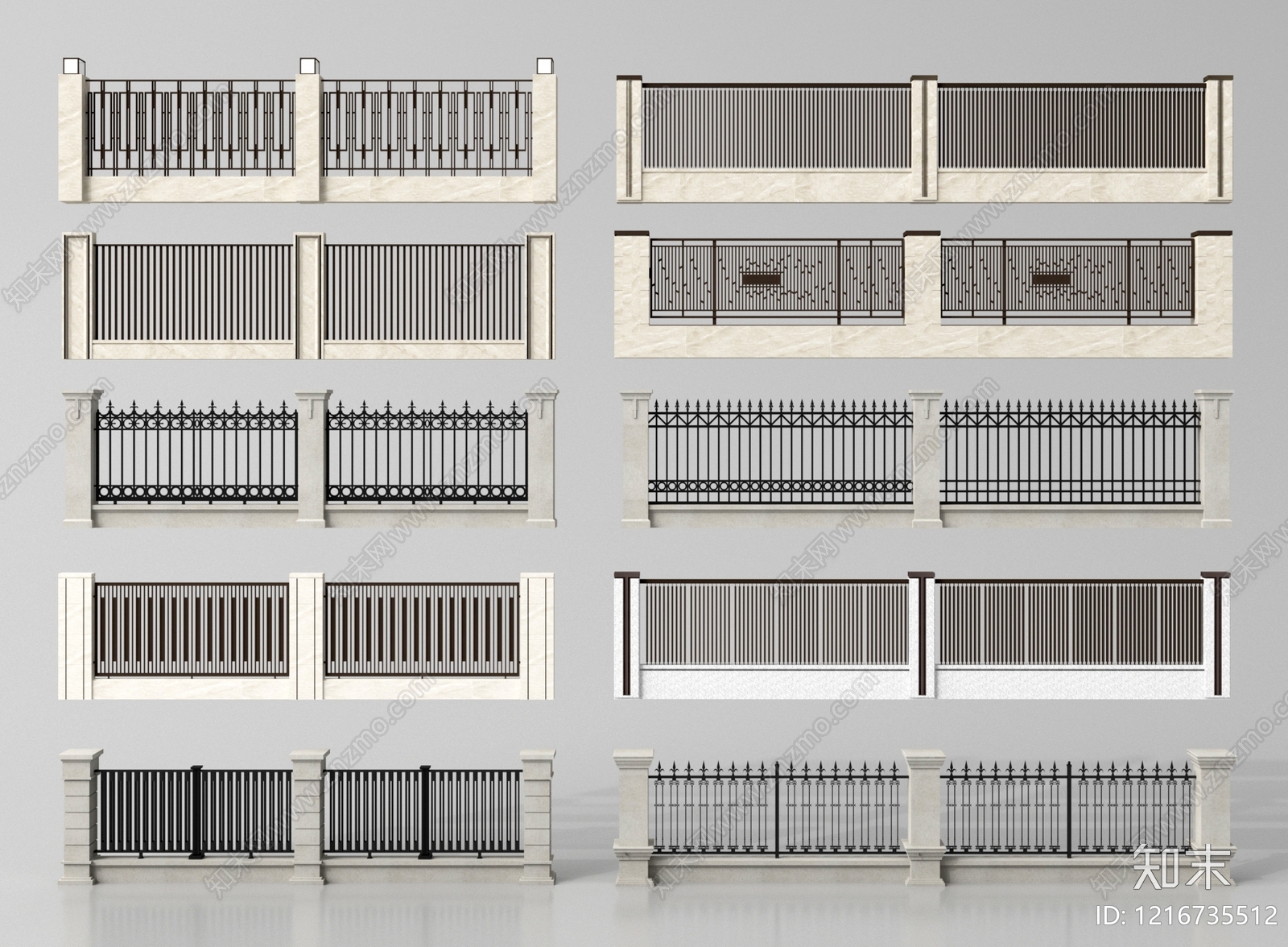 现代简约栏杆3D模型下载【ID:1216735512】