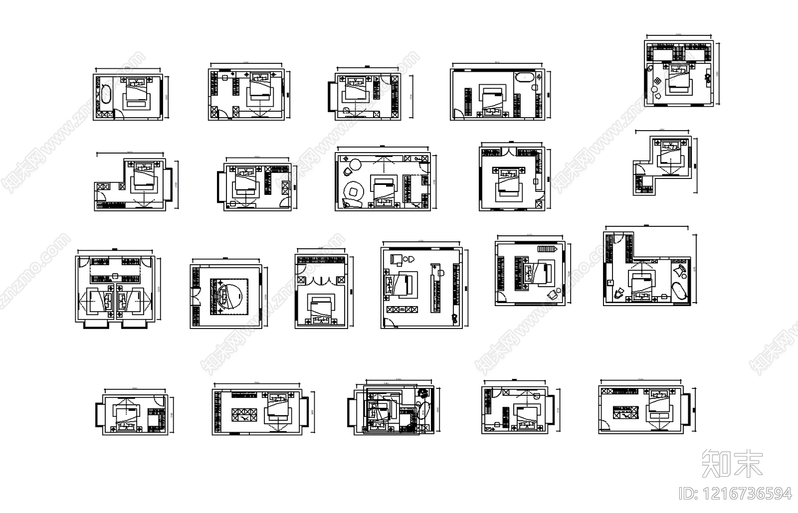 现代简约家具图库施工图下载【ID:1216736594】
