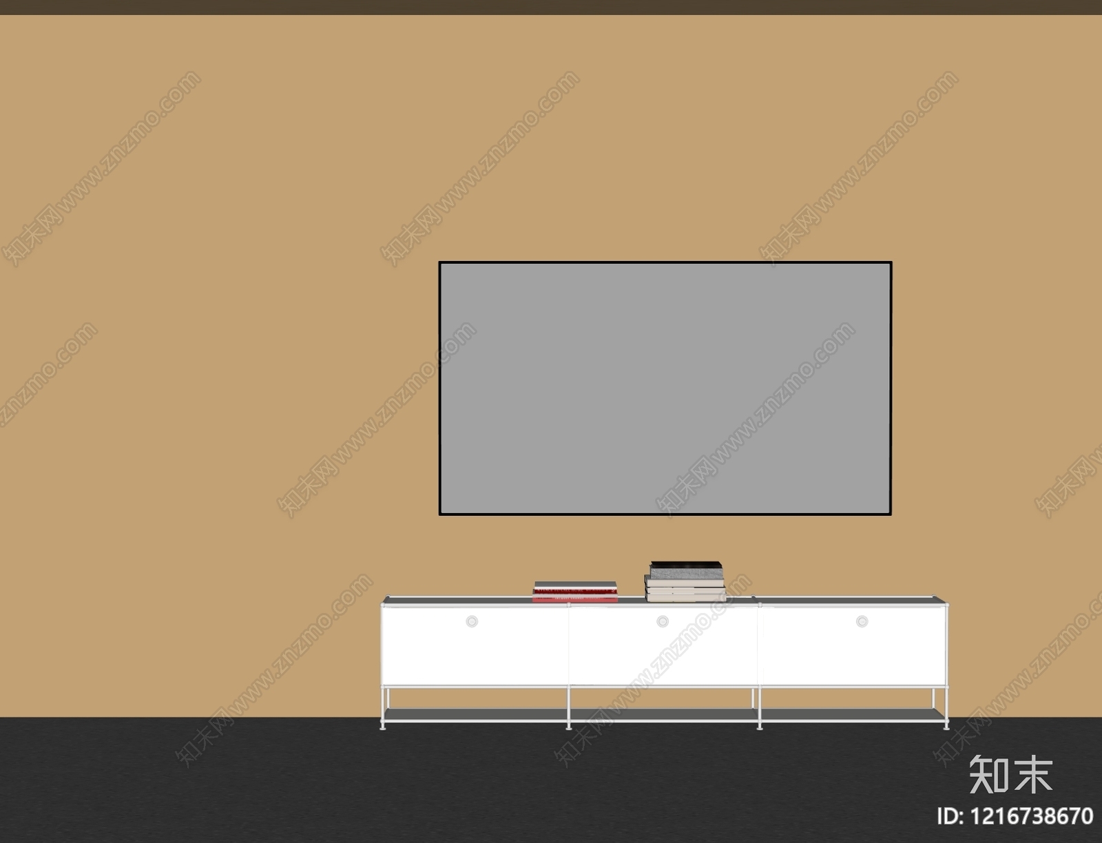 现代电视柜SU模型下载【ID:1216738670】