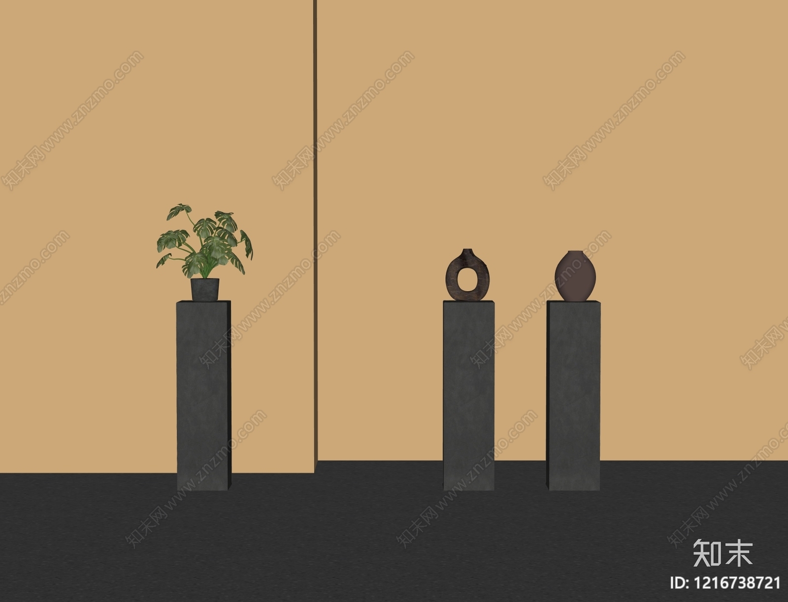 现代摆件组合SU模型下载【ID:1216738721】