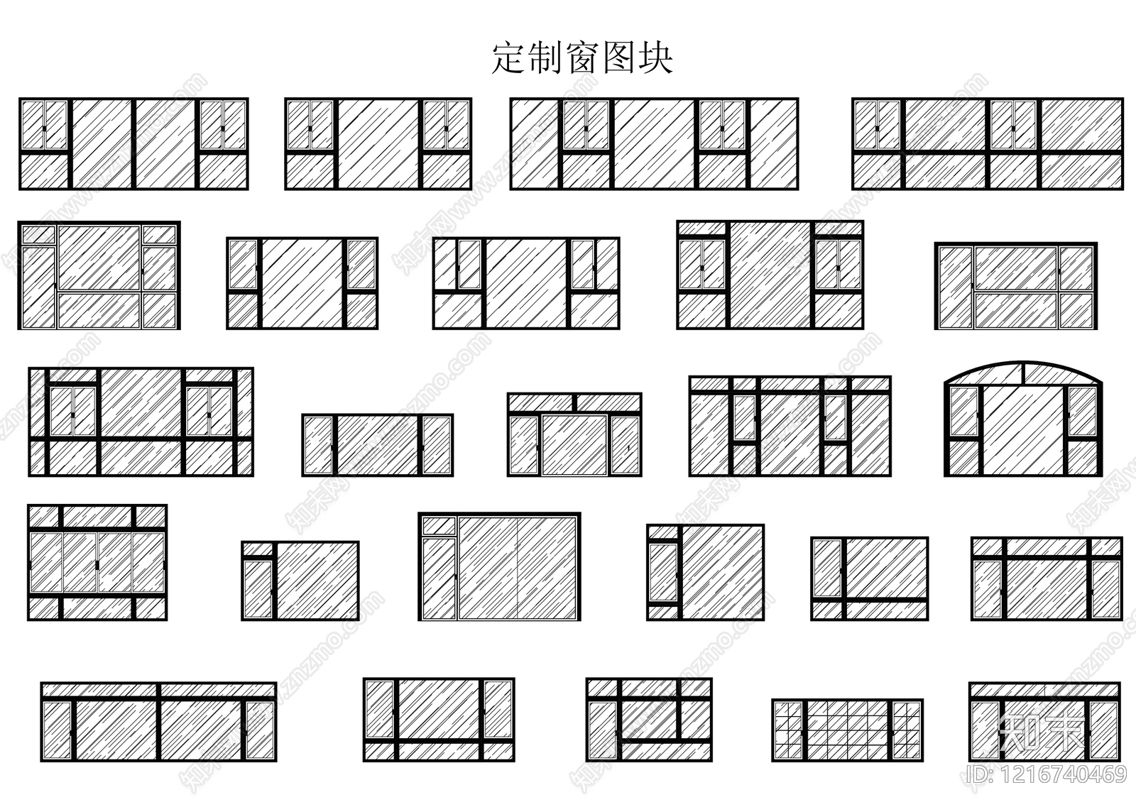 现代窗cad施工图下载【ID:1216740469】