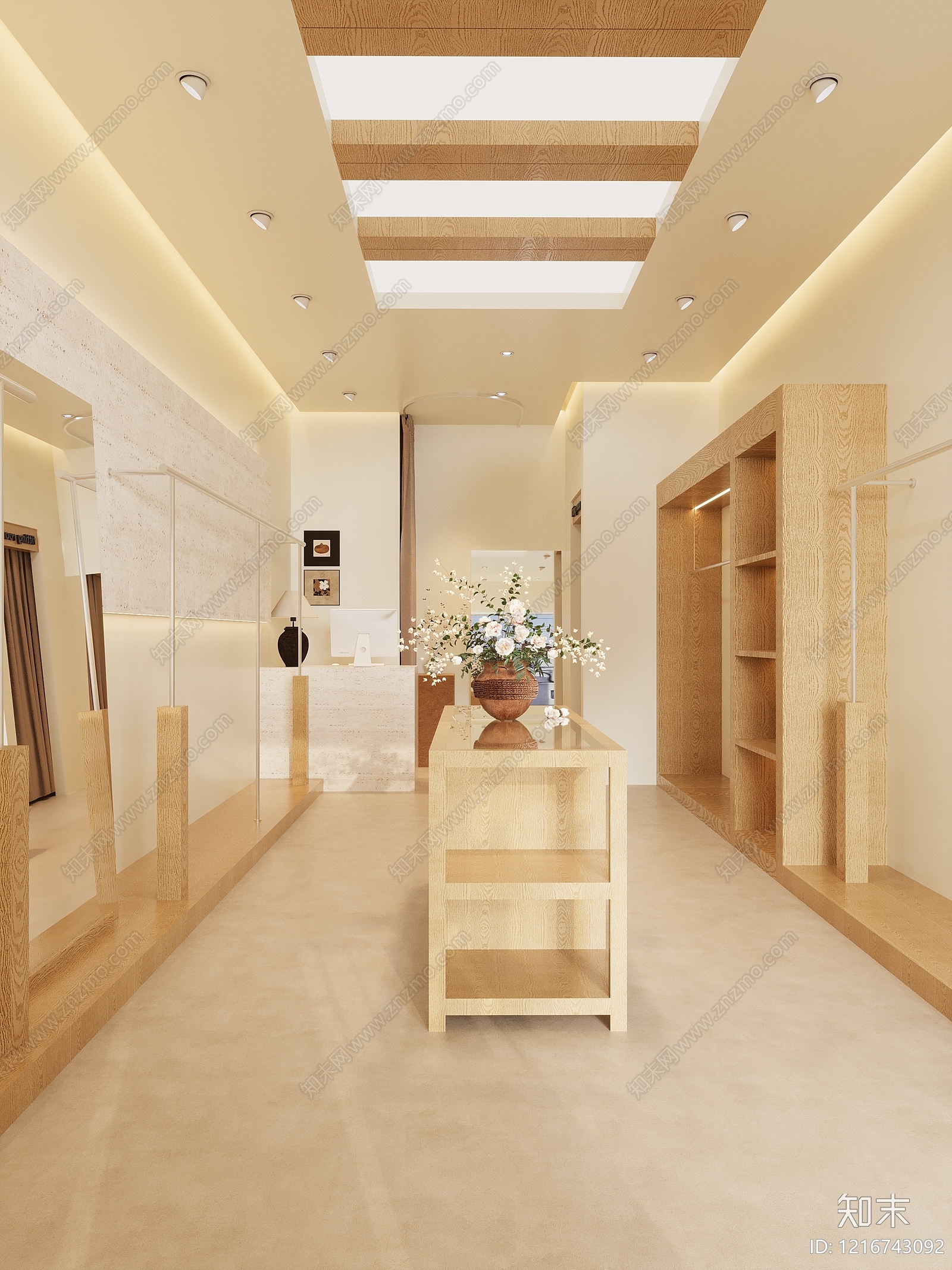 奶油风服装店3D模型下载【ID:1216743092】