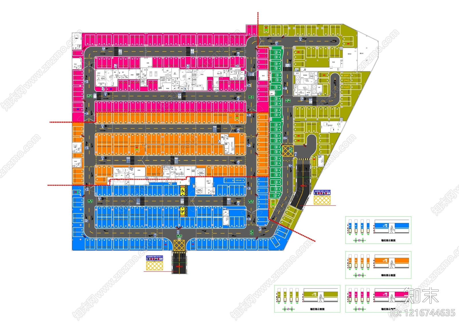 小区停车区施工图下载【ID:1216744635】