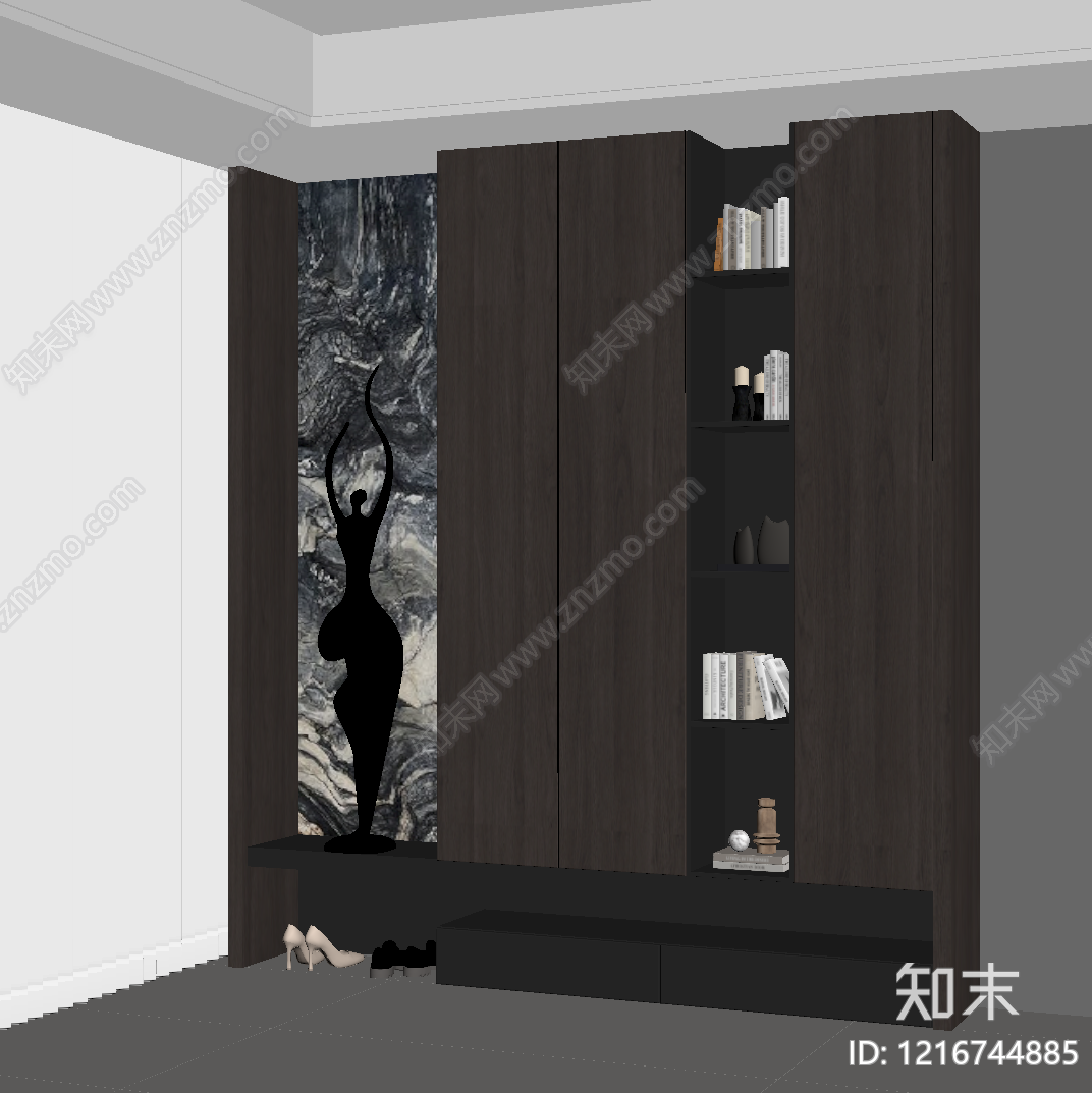 现代玄关柜SU模型下载【ID:1216744885】