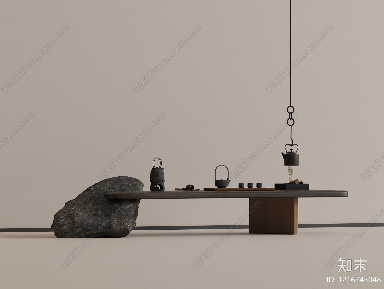 新中式茶桌椅3D模型下载【ID:1216745048】
