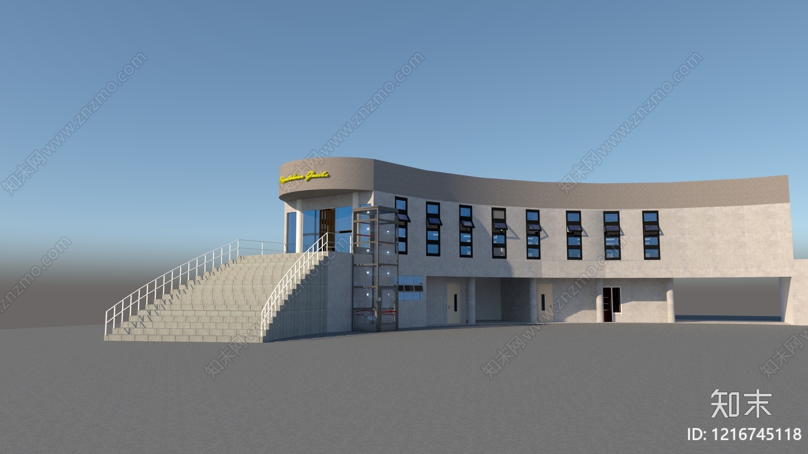 现代主义学校建筑SU模型下载【ID:1216745118】