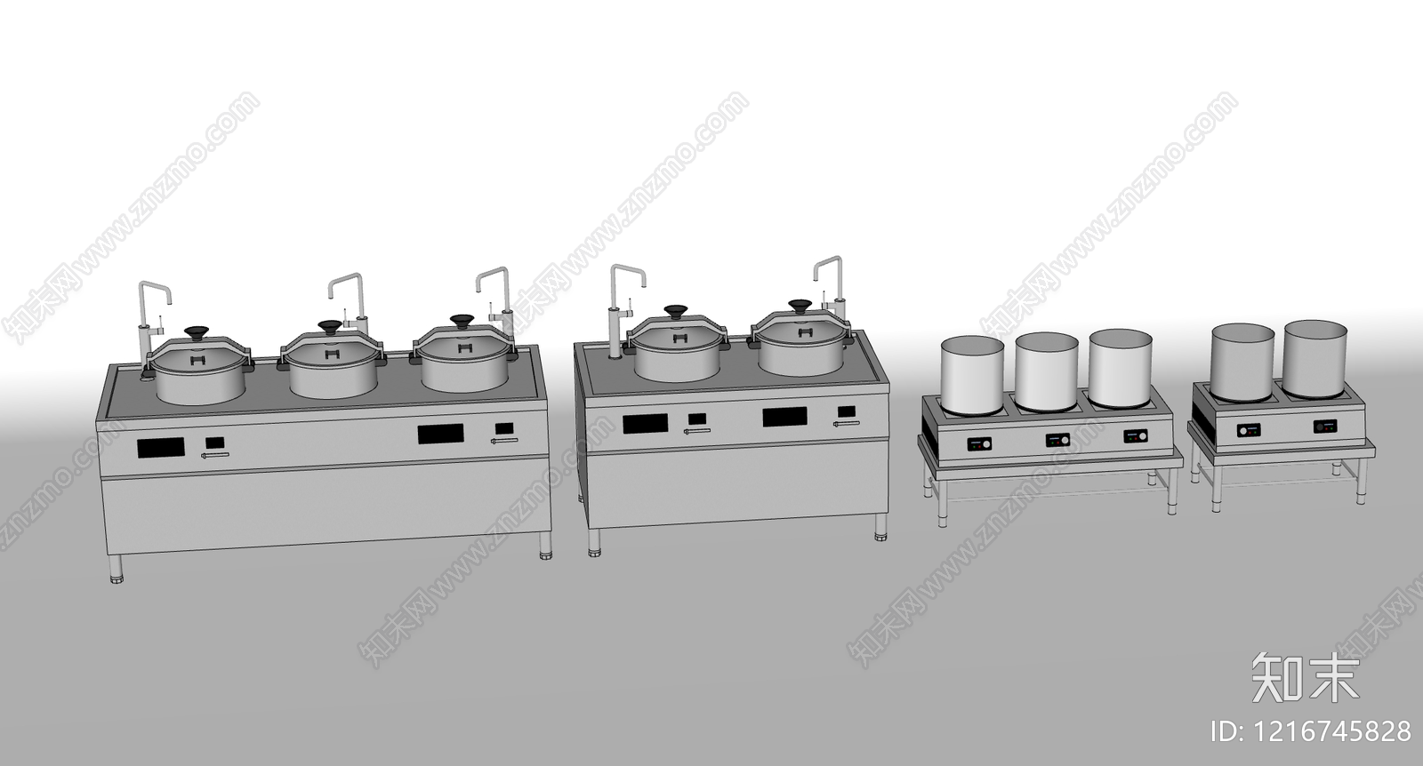 极简厨房用品组合SU模型下载【ID:1216745828】