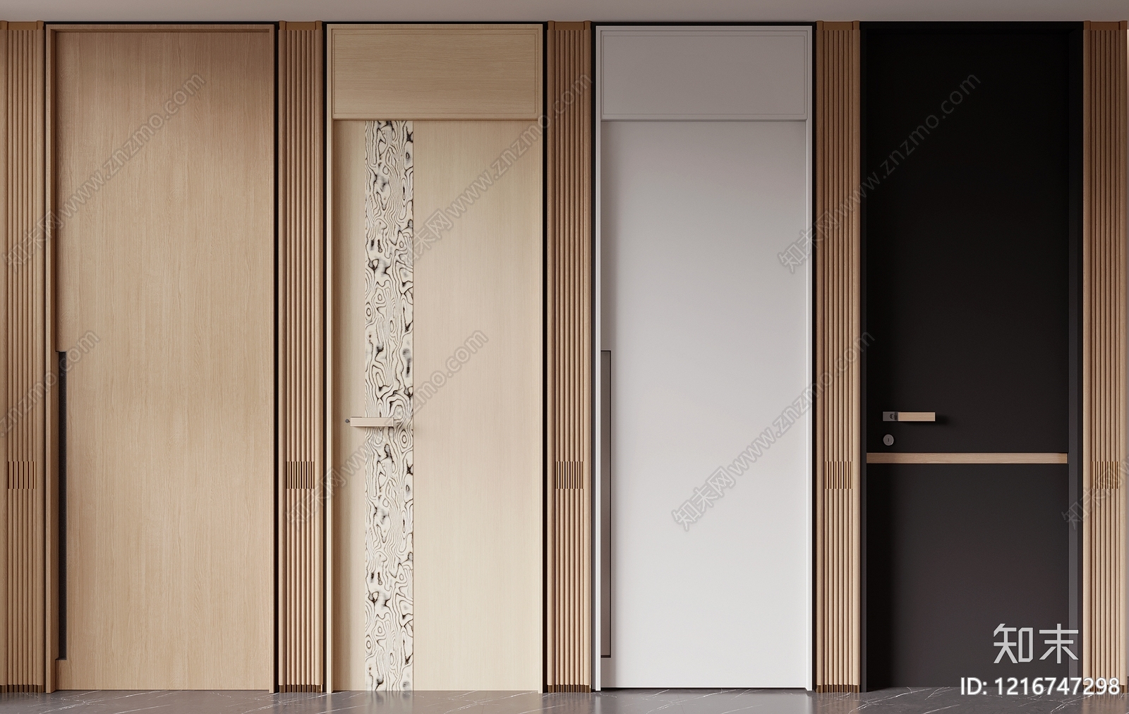 极简门窗展厅3D模型渲染效果图