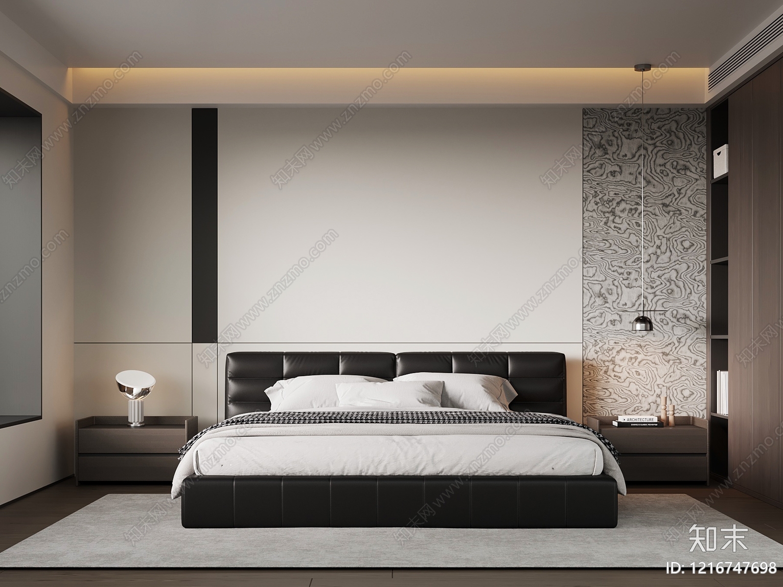 现代主卧SU模型下载【ID:1216747698】