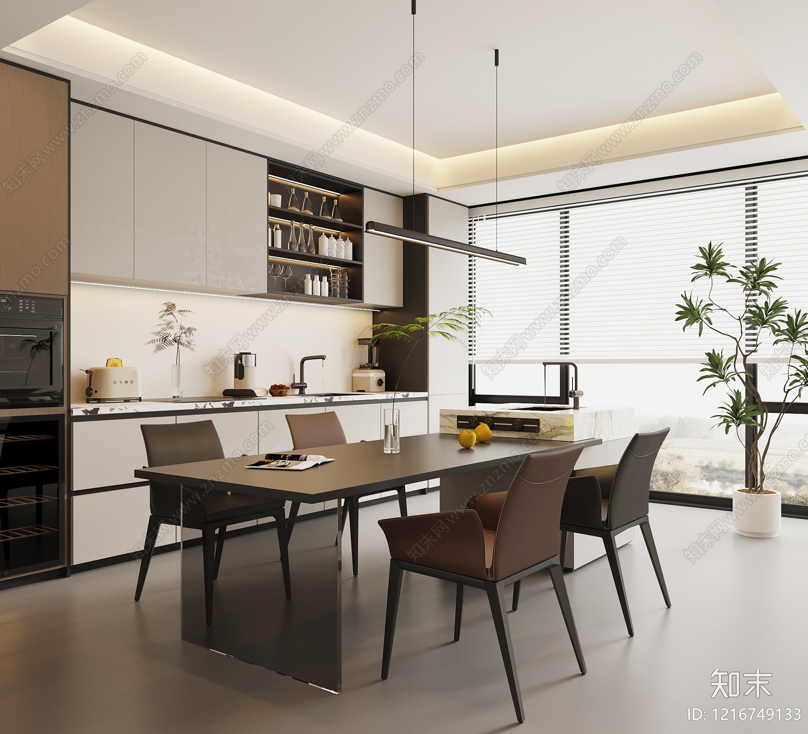 意式家居餐厅SU模型下载【ID:1216749133】