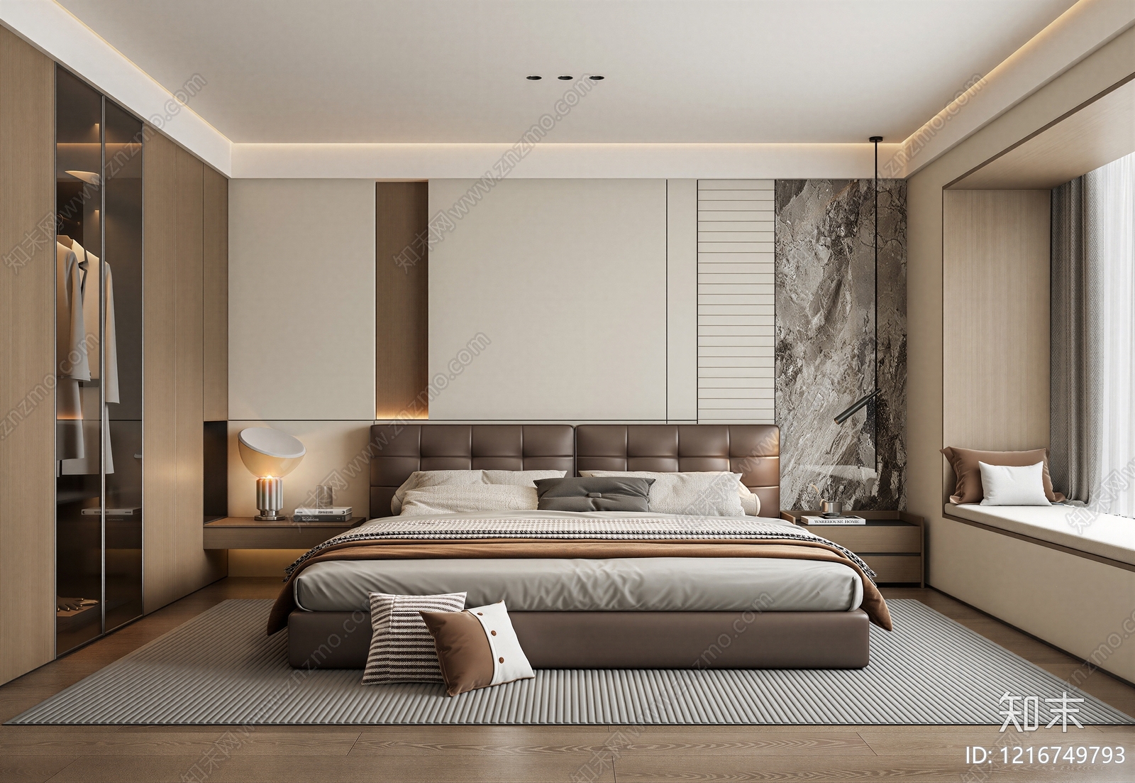 意式卧室贴图下载【ID:1216749793】