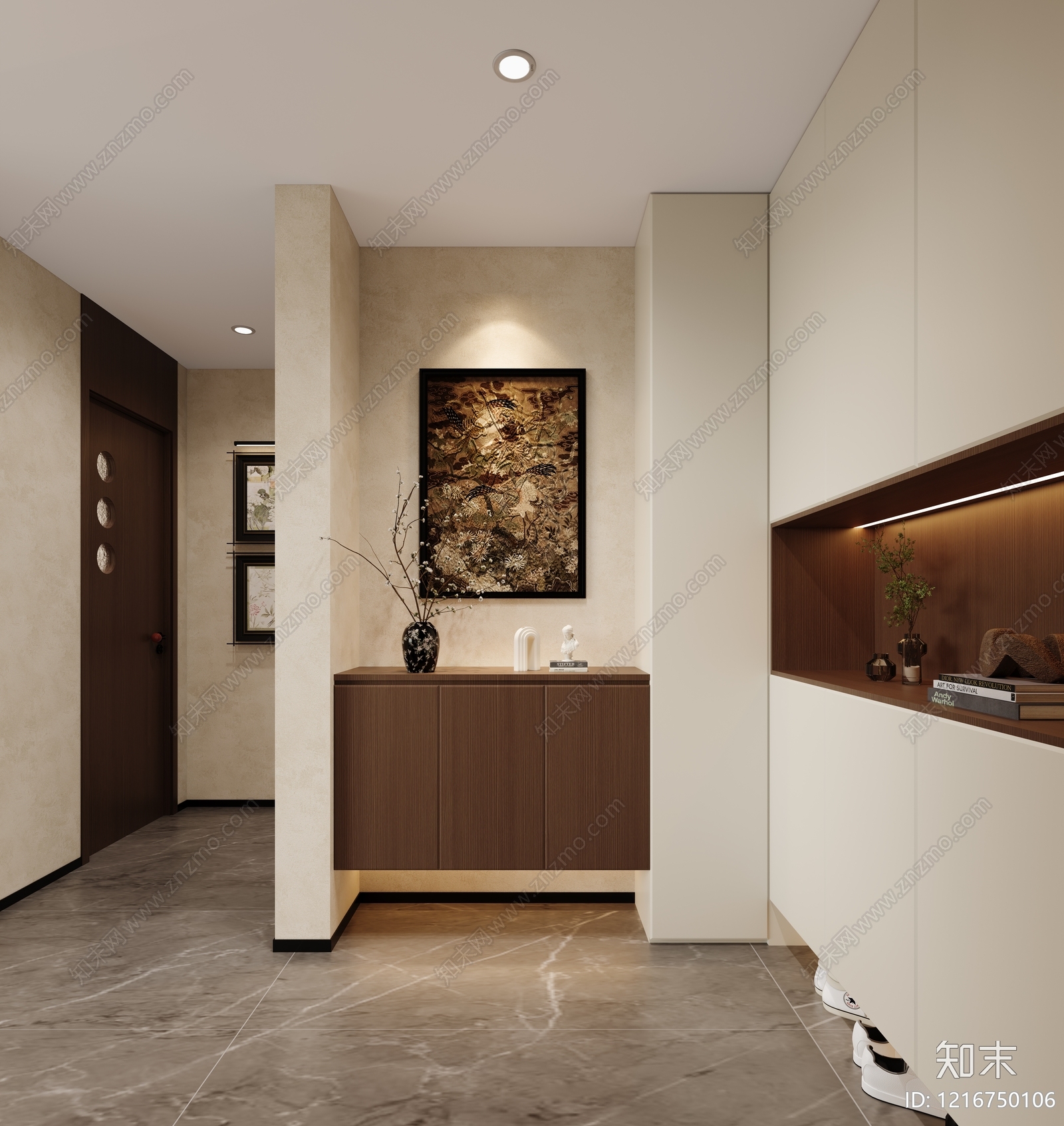 新中式玄关3D模型下载【ID:1216750106】