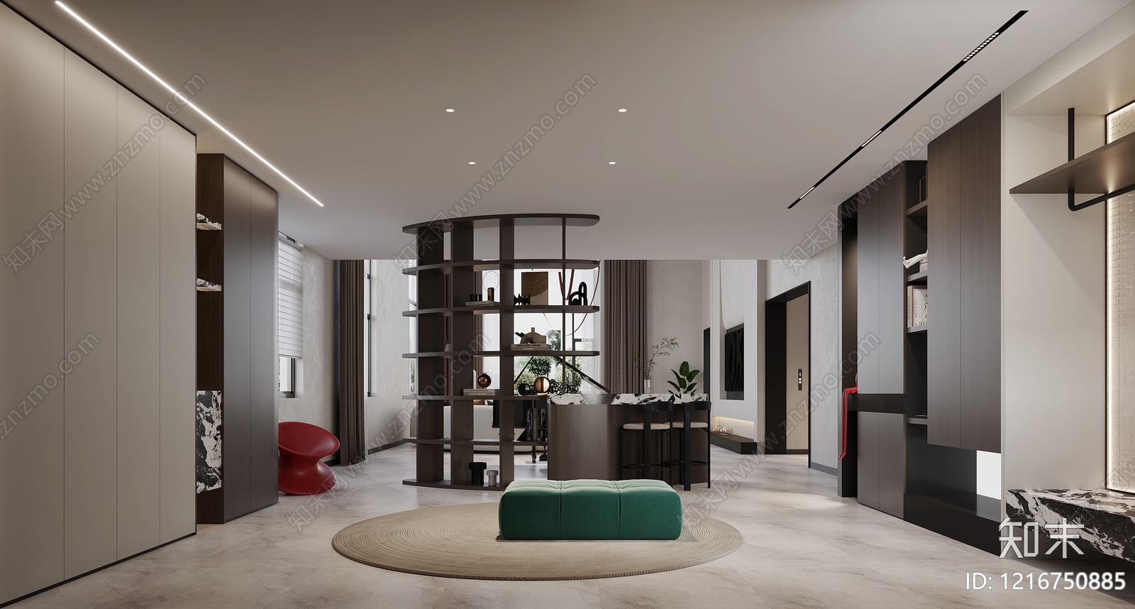 现代简约玄关3D模型下载【ID:1216750885】