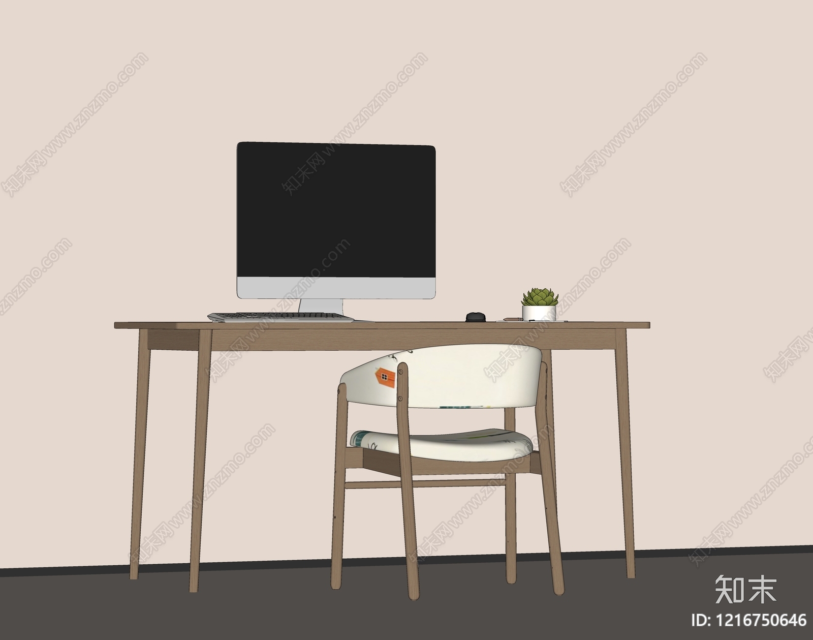 现代书桌椅SU模型下载【ID:1216750646】