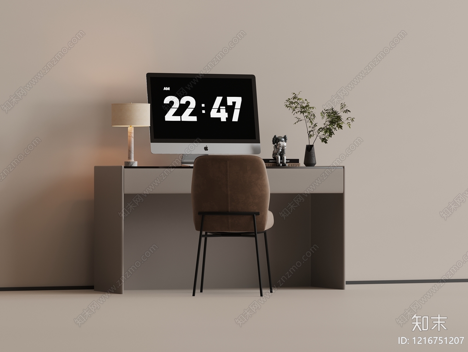 现代简约书桌SU模型下载【ID:1216751207】