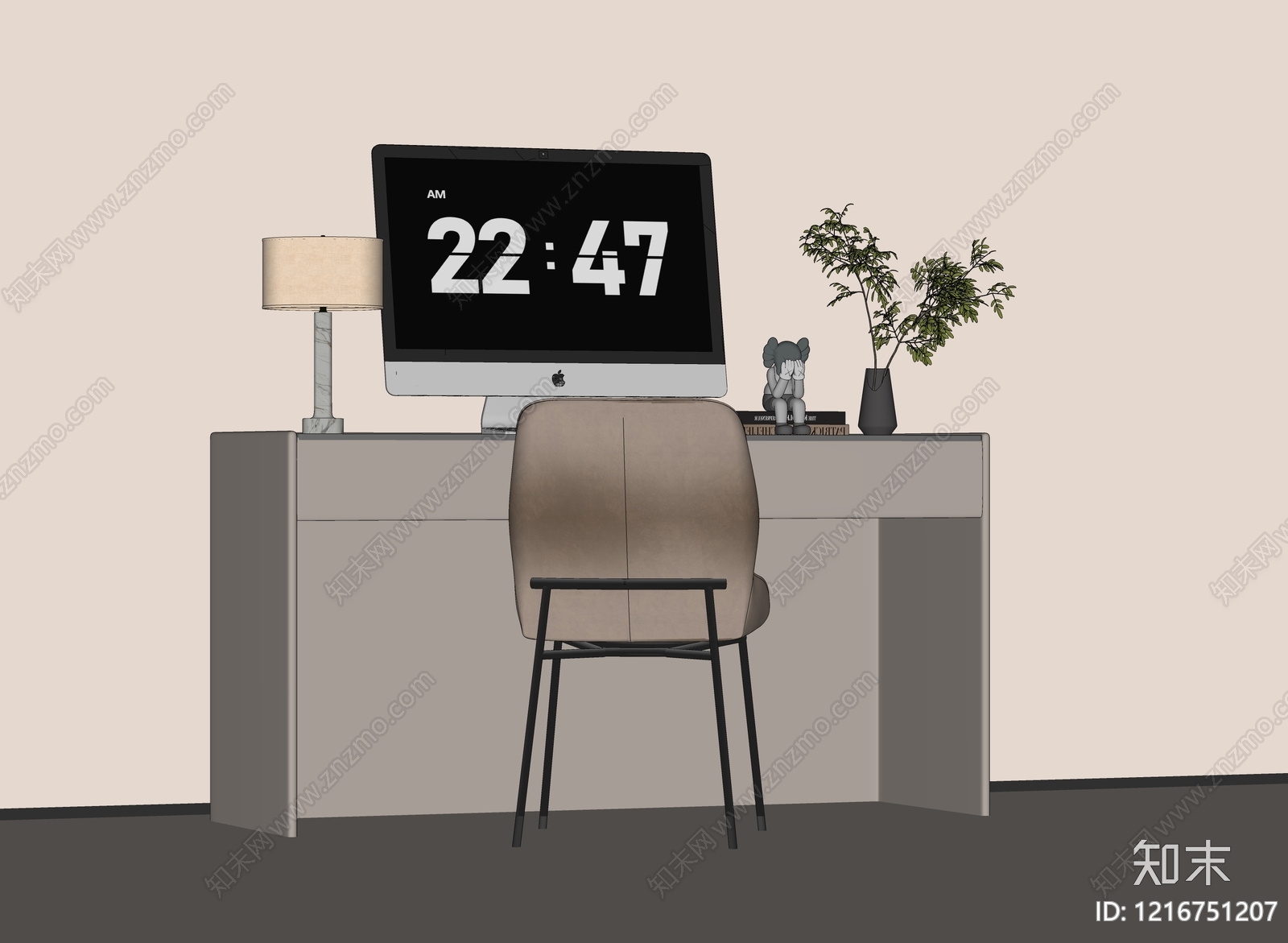 现代简约书桌SU模型下载【ID:1216751207】