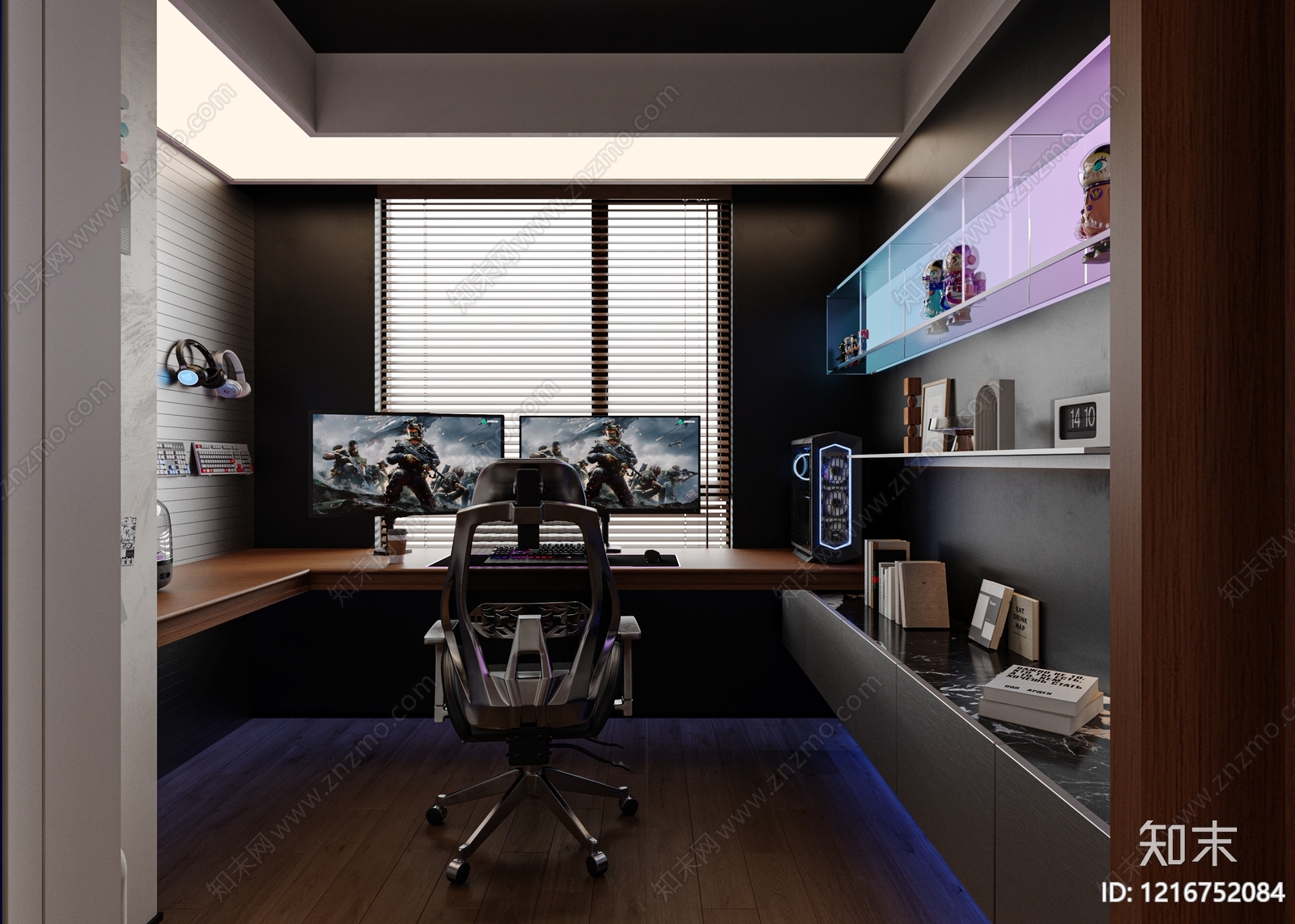现代电竞风书房3D模型下载【ID:1216752084】