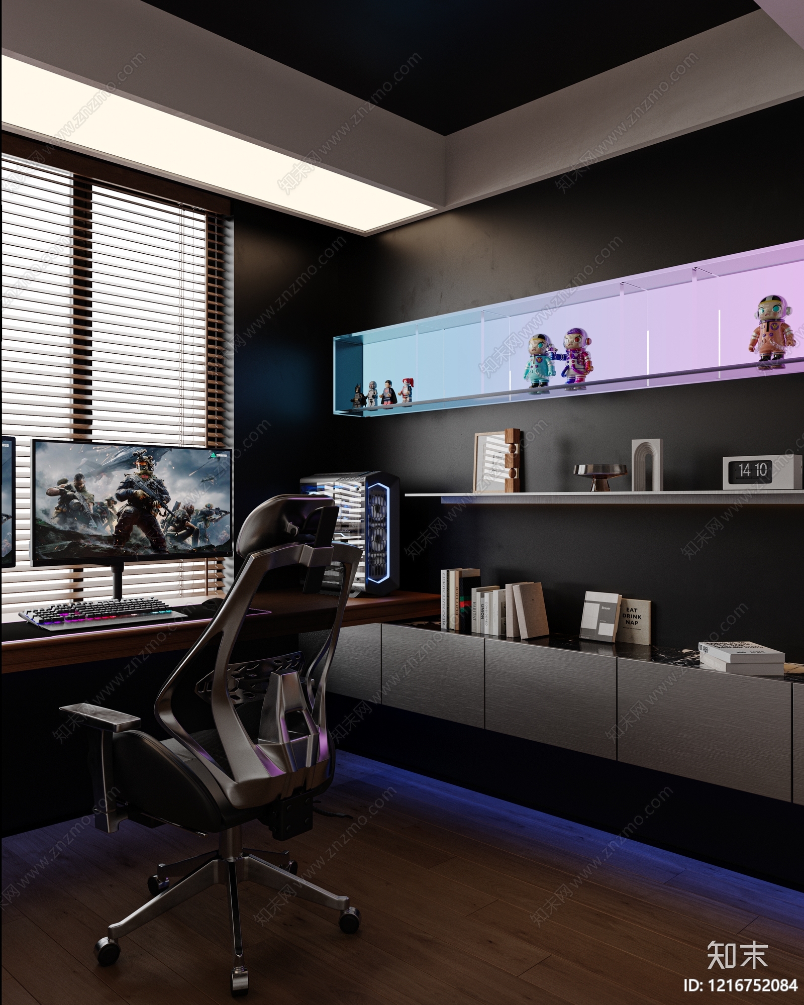 现代电竞风书房3D模型下载【ID:1216752084】