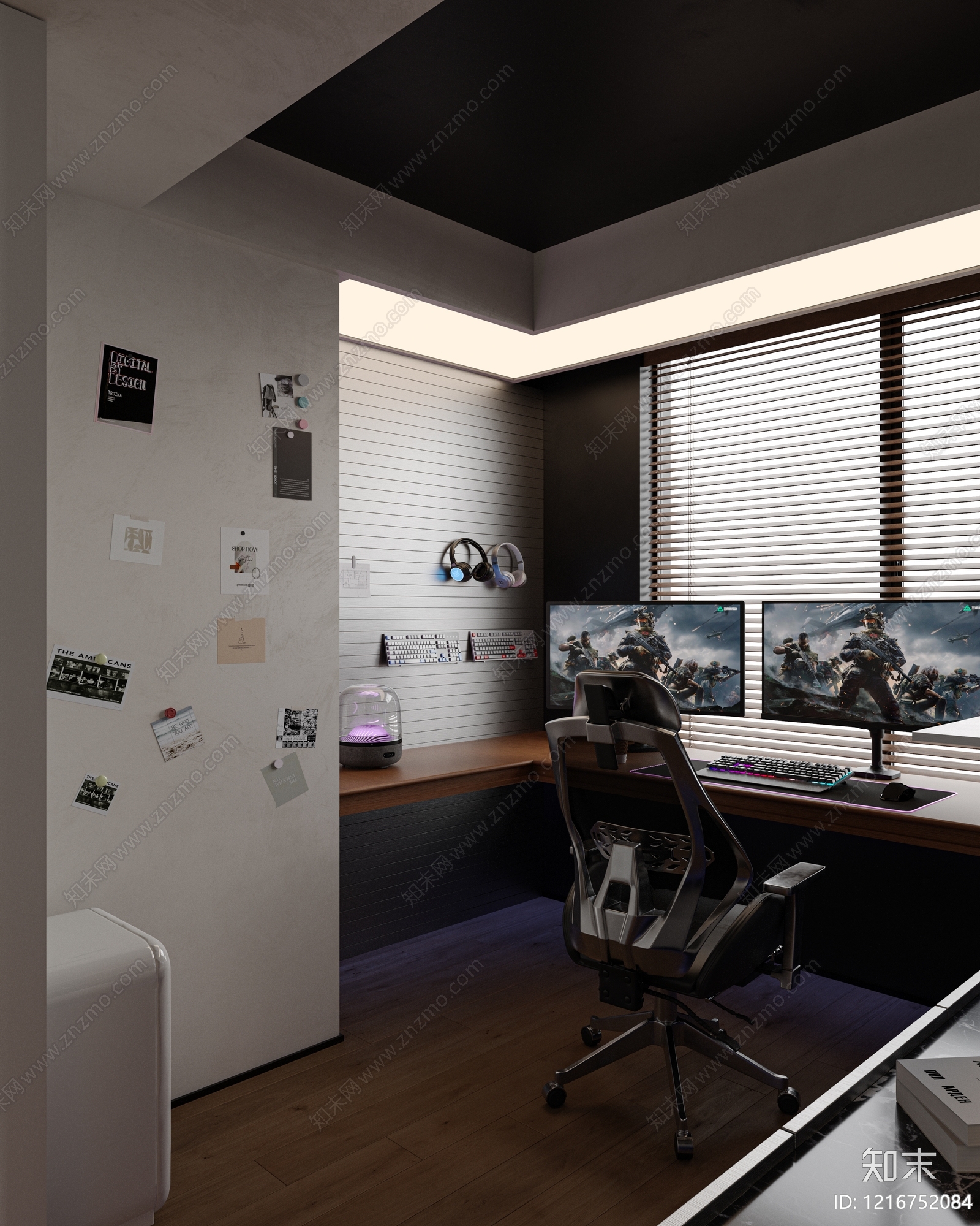 现代电竞风书房3D模型下载【ID:1216752084】