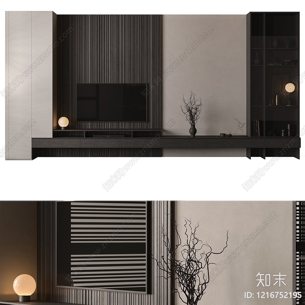 极简电视背景墙3D模型下载【ID:1216752195】