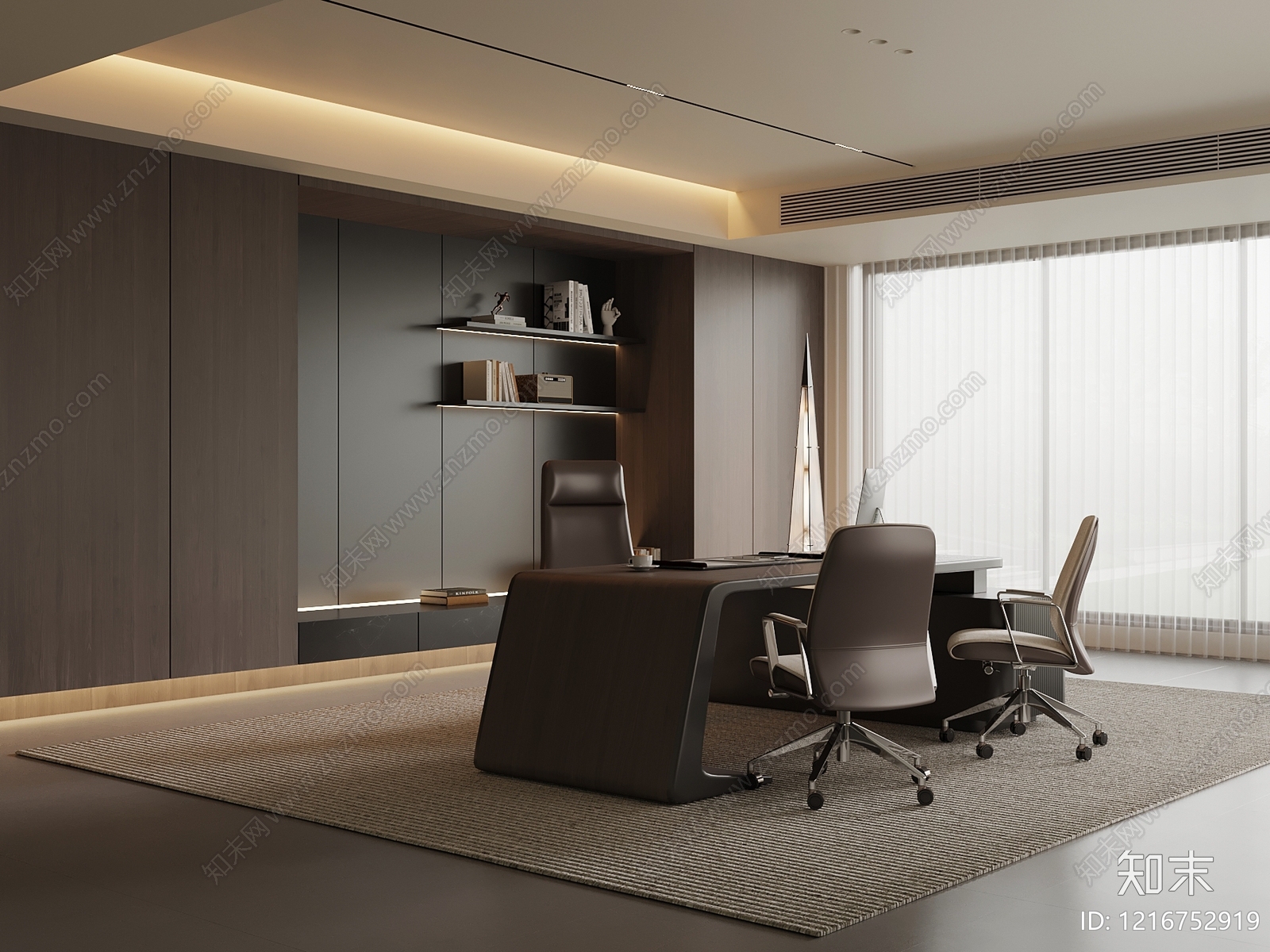 极简董事长办公室3D模型下载【ID:1216752919】