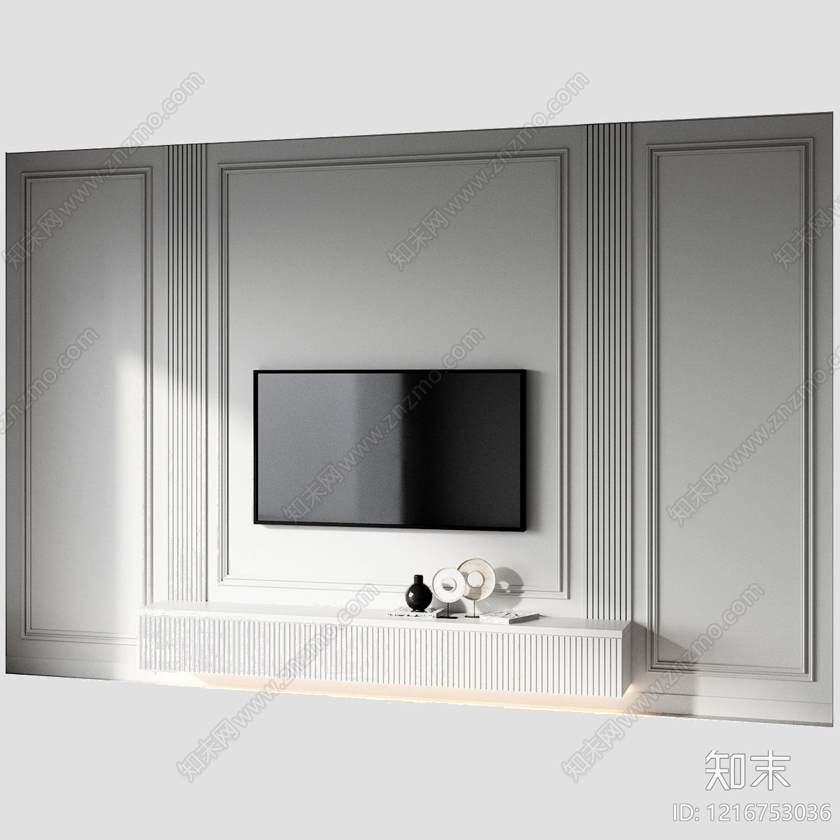 极简电视背景墙3D模型下载【ID:1216753036】