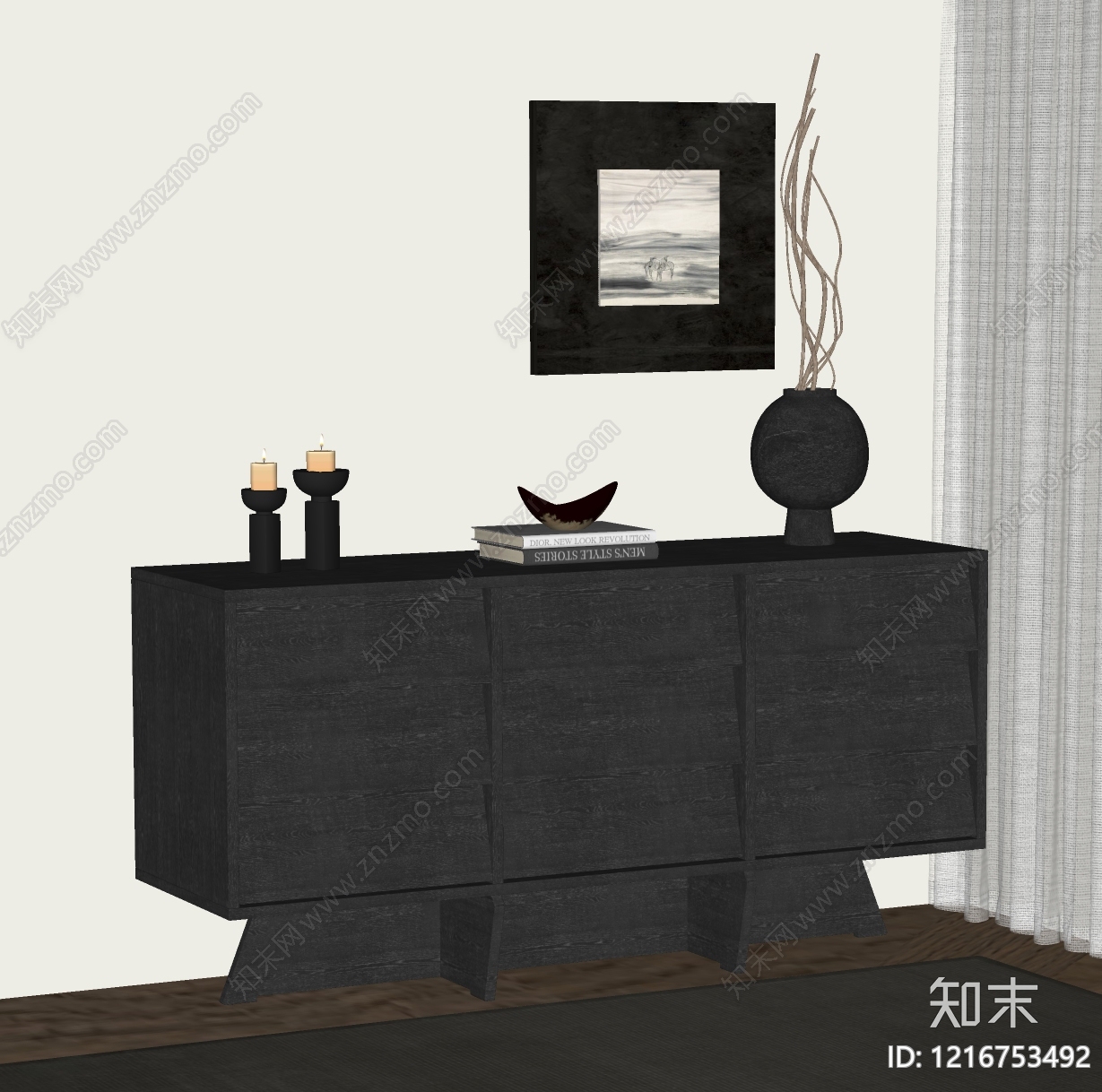 中古玄关柜SU模型下载【ID:1216753492】
