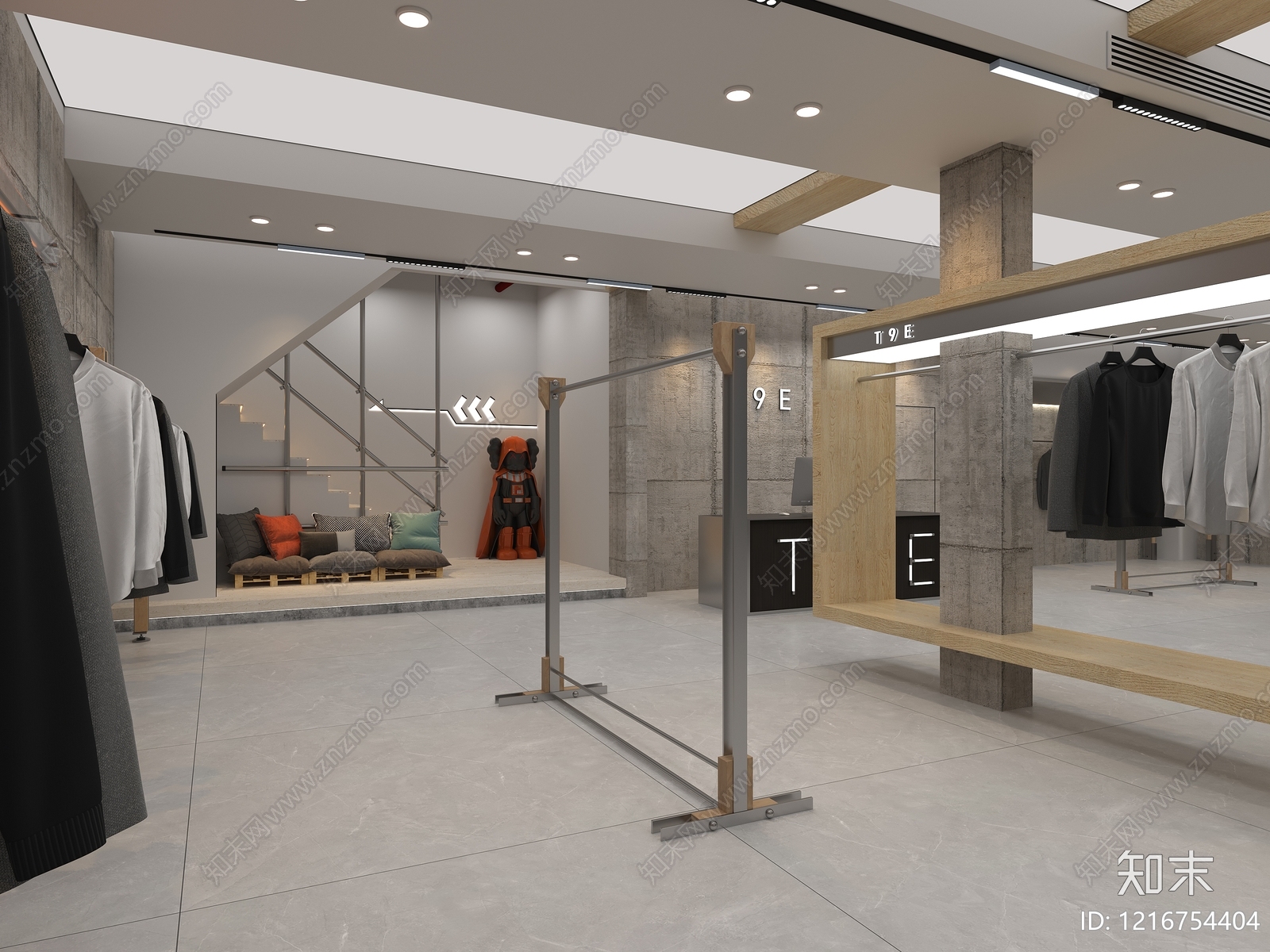 现代极简服装店3D模型下载【ID:1216754404】