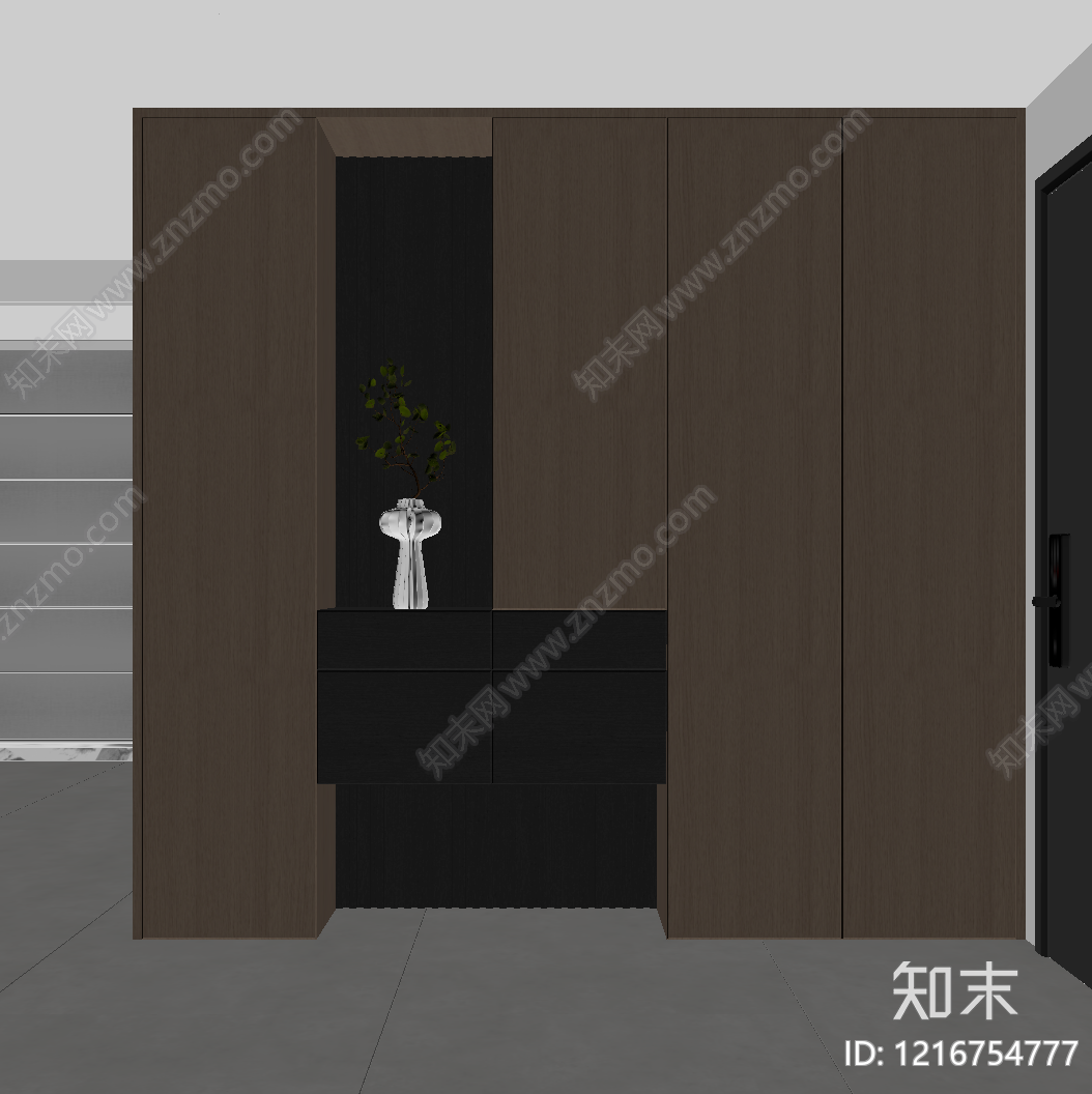 现代简约玄关柜SU模型下载【ID:1216754777】