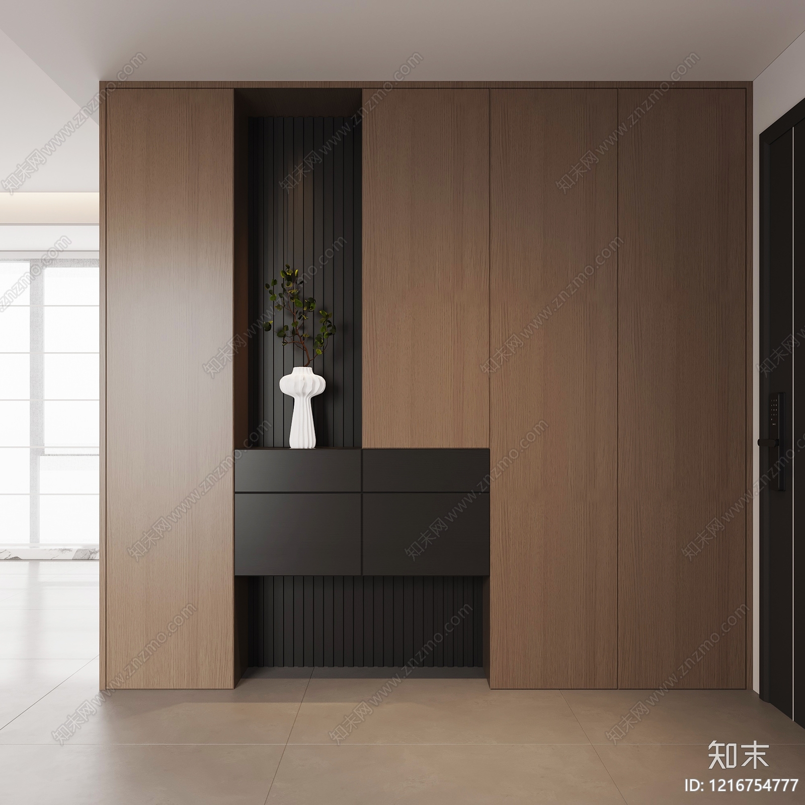现代简约玄关柜SU模型下载【ID:1216754777】