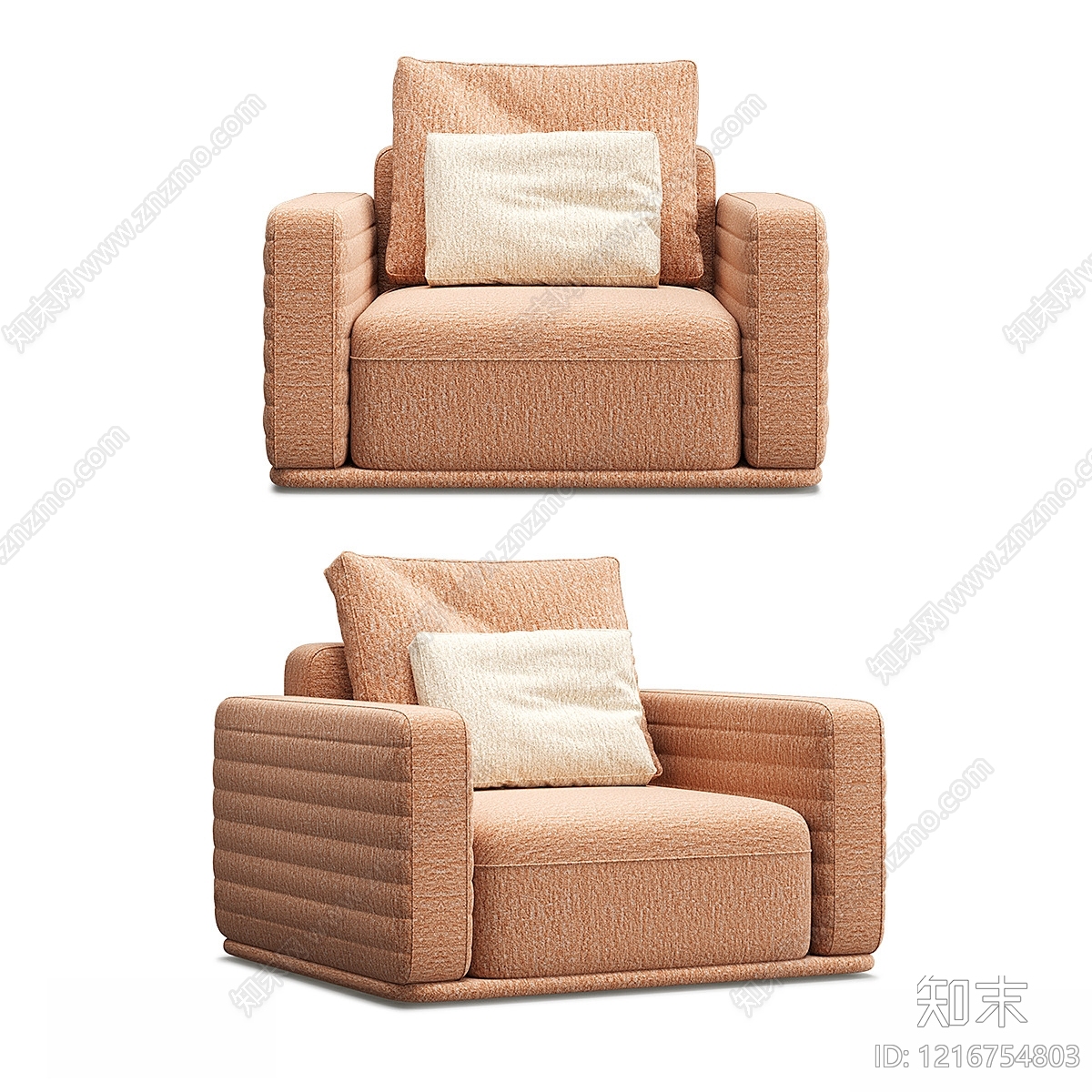 现代简约单人沙发3D模型下载【ID:1216754803】