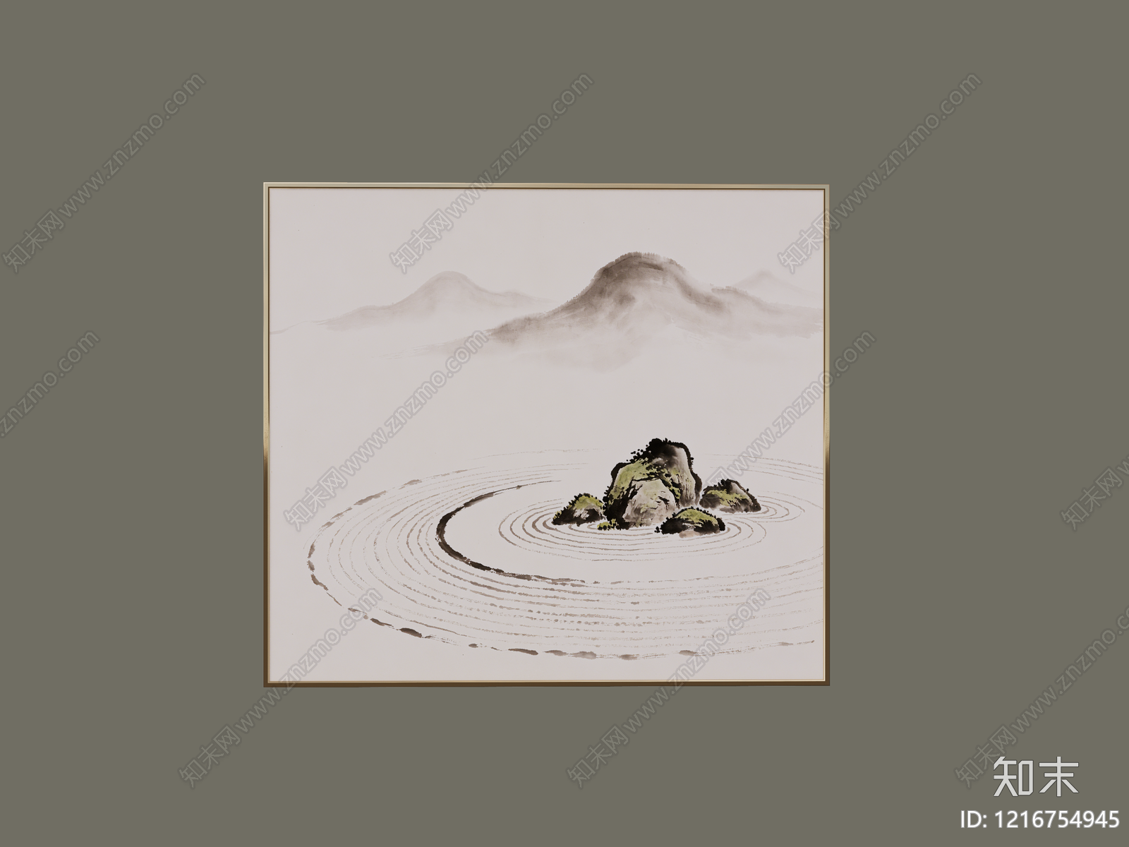 新中式挂画SU模型下载【ID:1216754945】