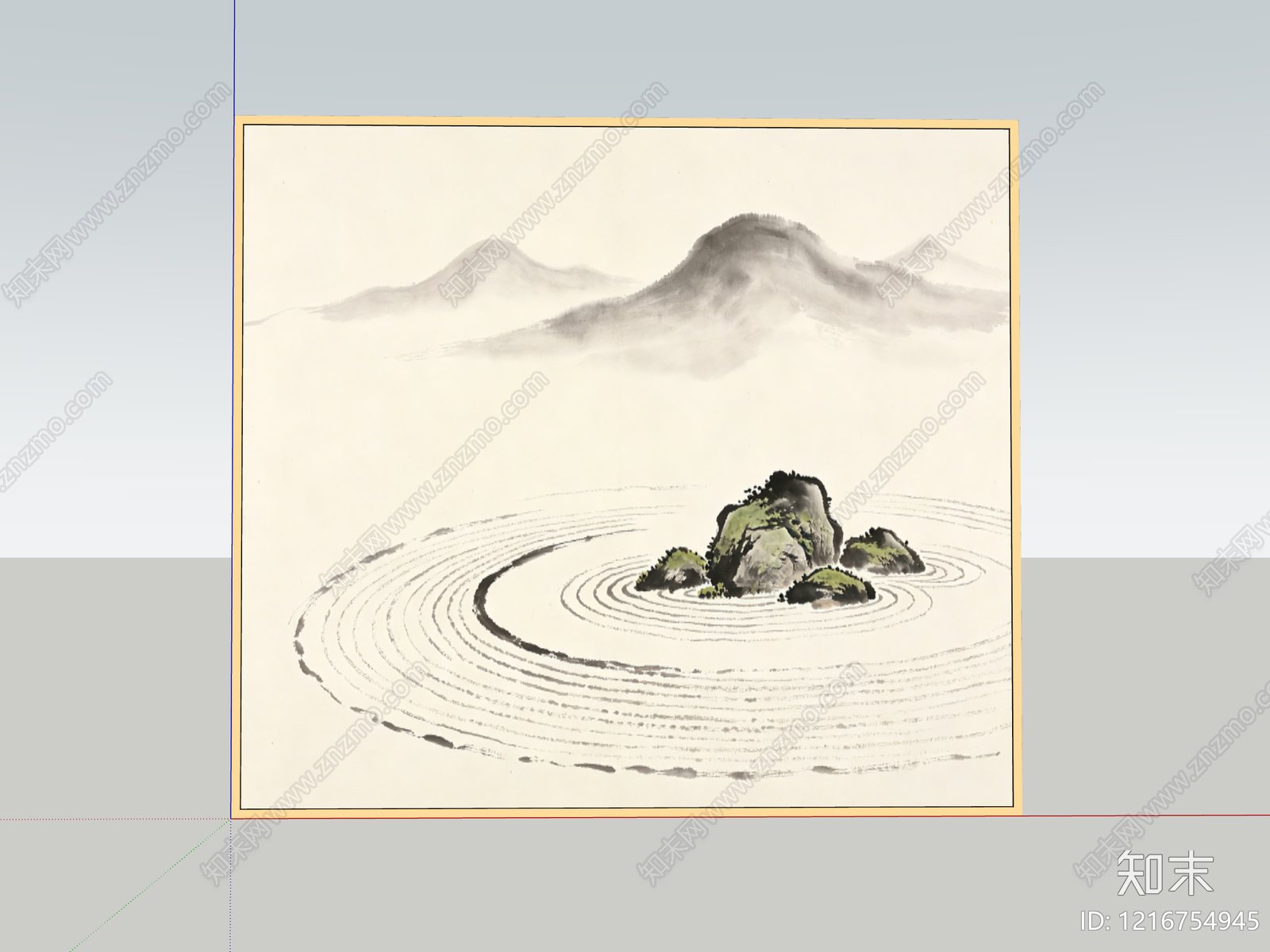 新中式挂画SU模型下载【ID:1216754945】