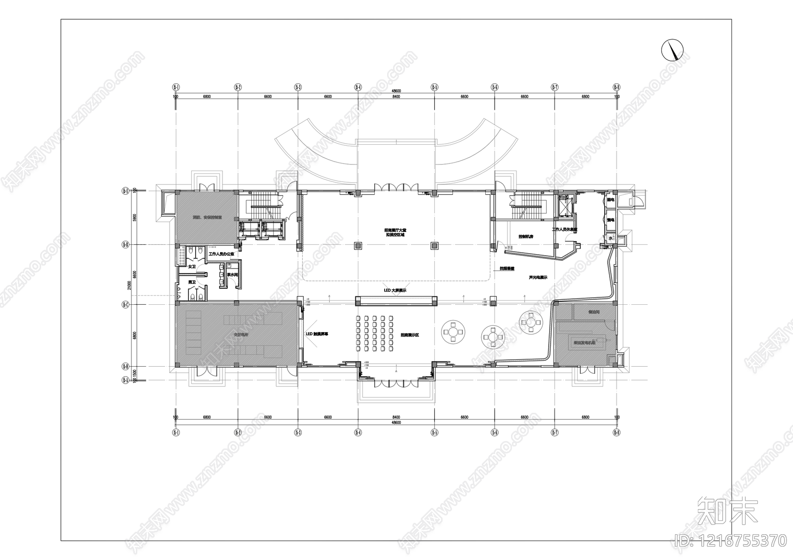 现代整体办公空间施工图下载【ID:1216755370】
