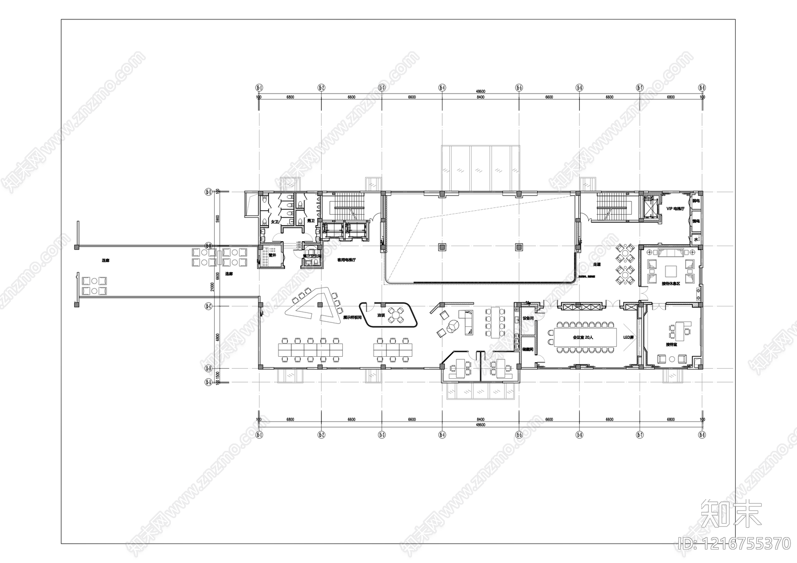 现代整体办公空间cad施工图下载【ID:1216755370】