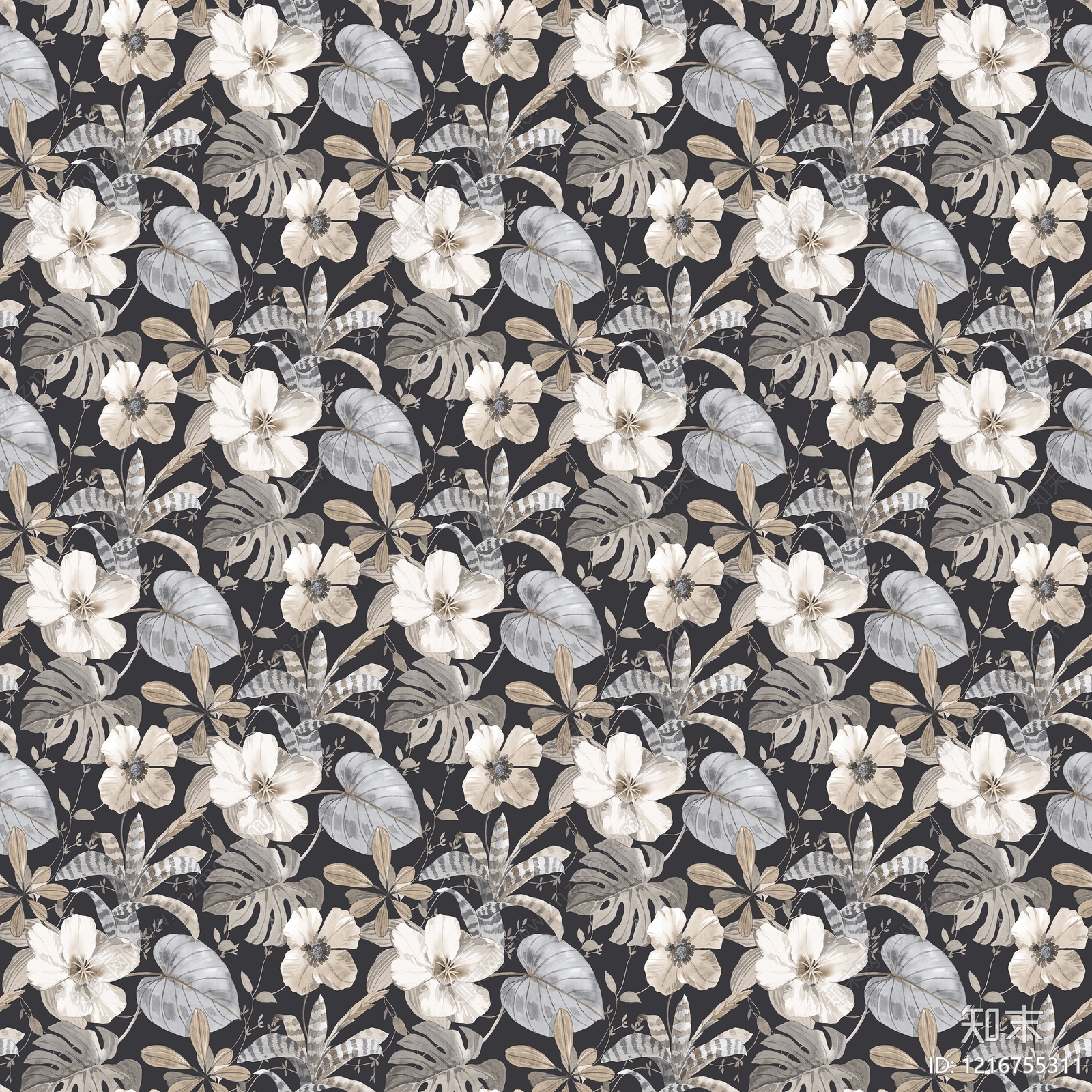 法式花纹壁纸贴图下载【ID:1216755311】