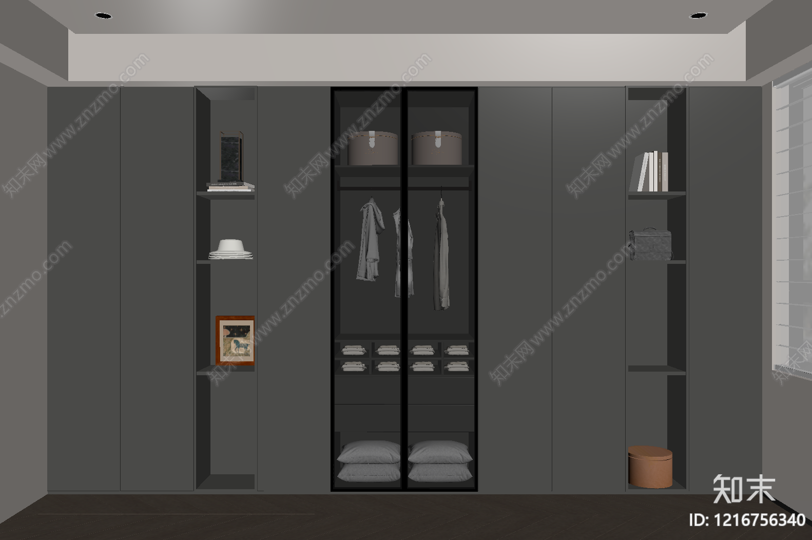 现代衣帽间SU模型下载【ID:1216756340】