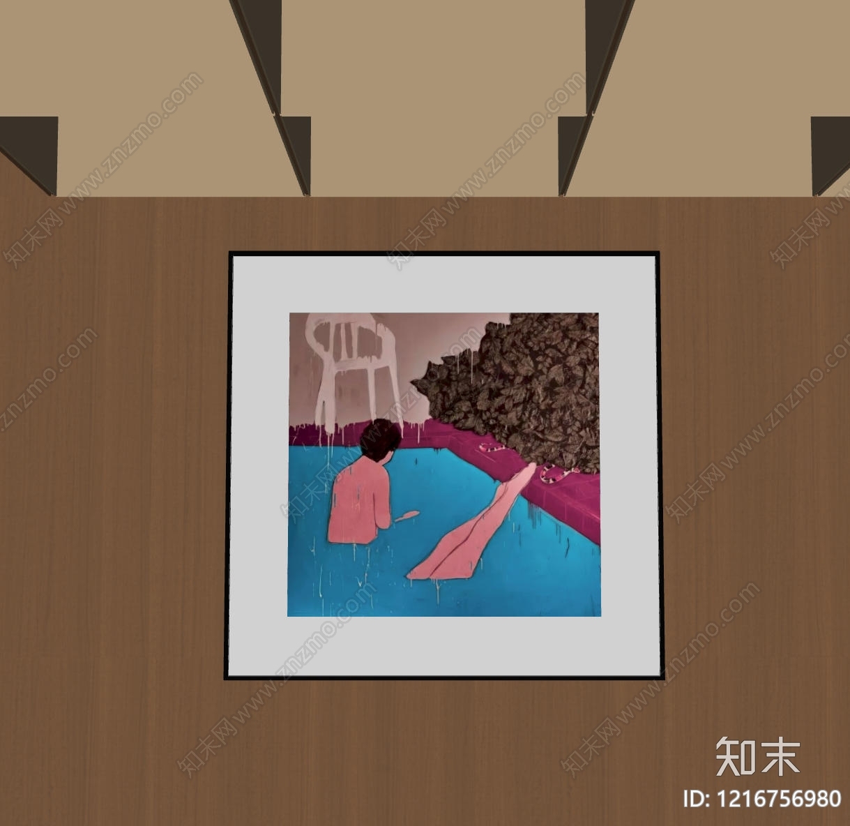 现代简约挂画SU模型下载【ID:1216756980】