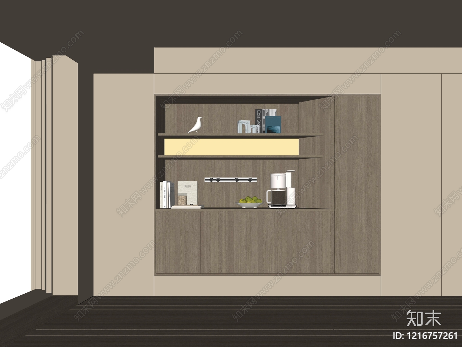 现代餐边柜SU模型下载【ID:1216757261】