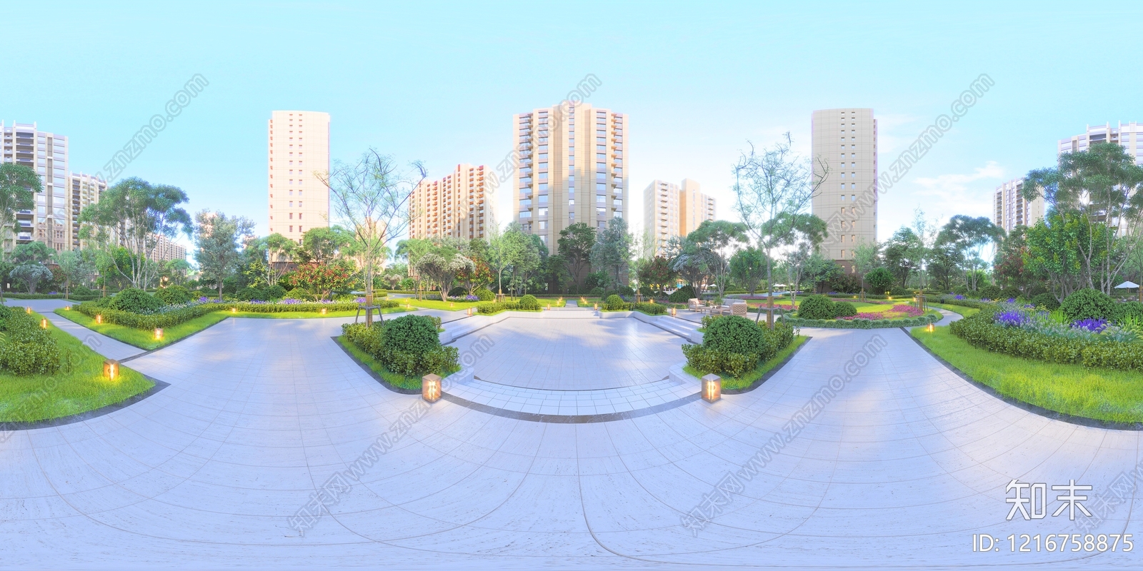 现代小区外景贴图下载【ID:1216758875】