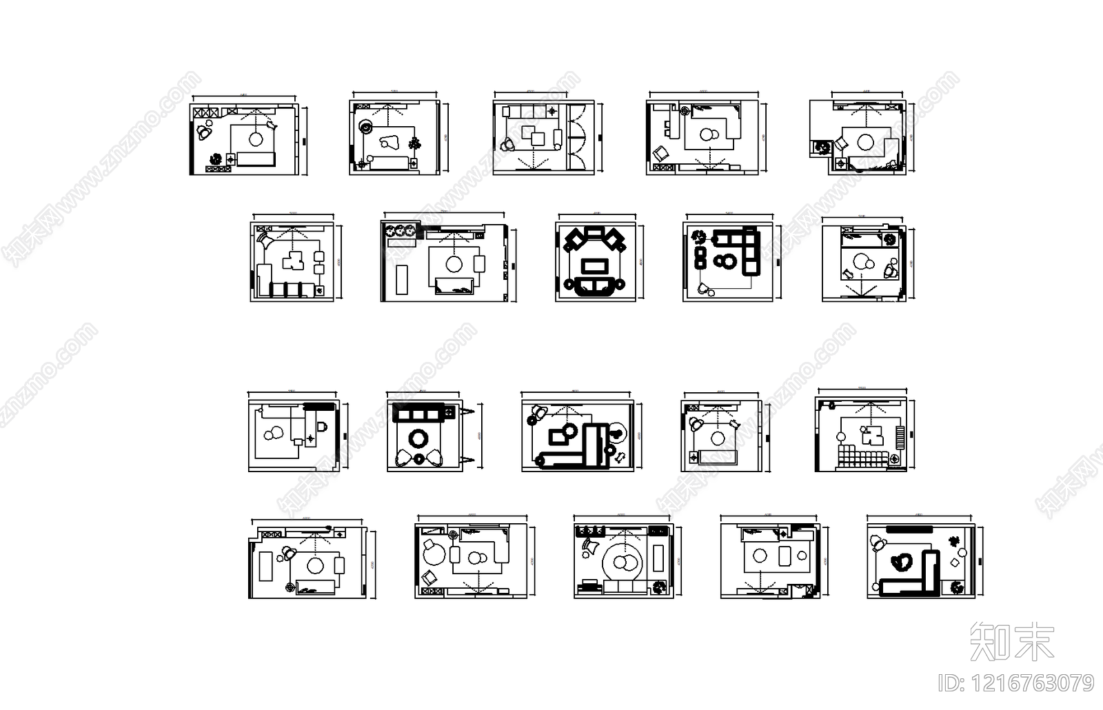 现代简约沙发施工图下载【ID:1216763079】