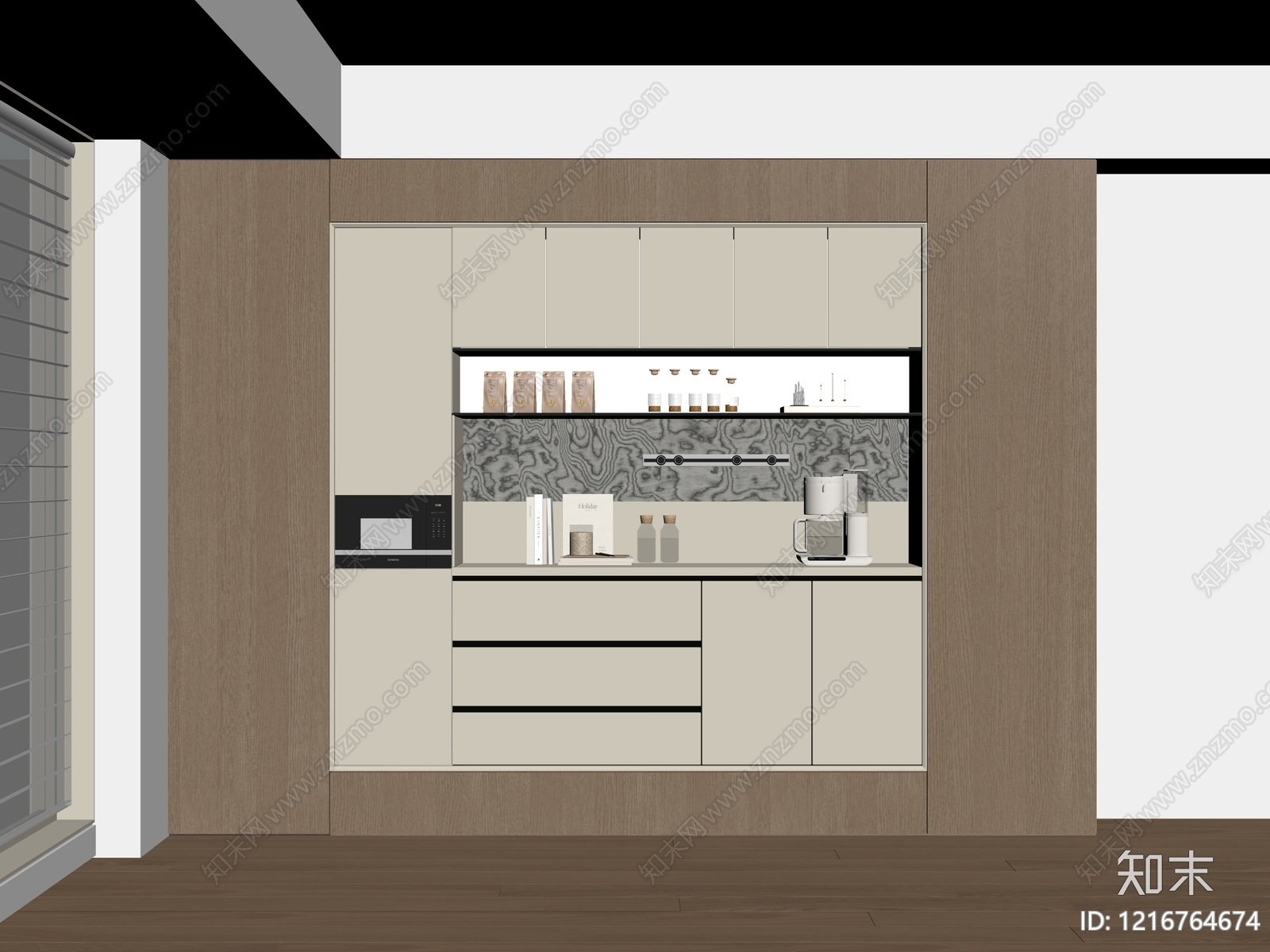 现代简约餐边柜SU模型下载【ID:1216764674】