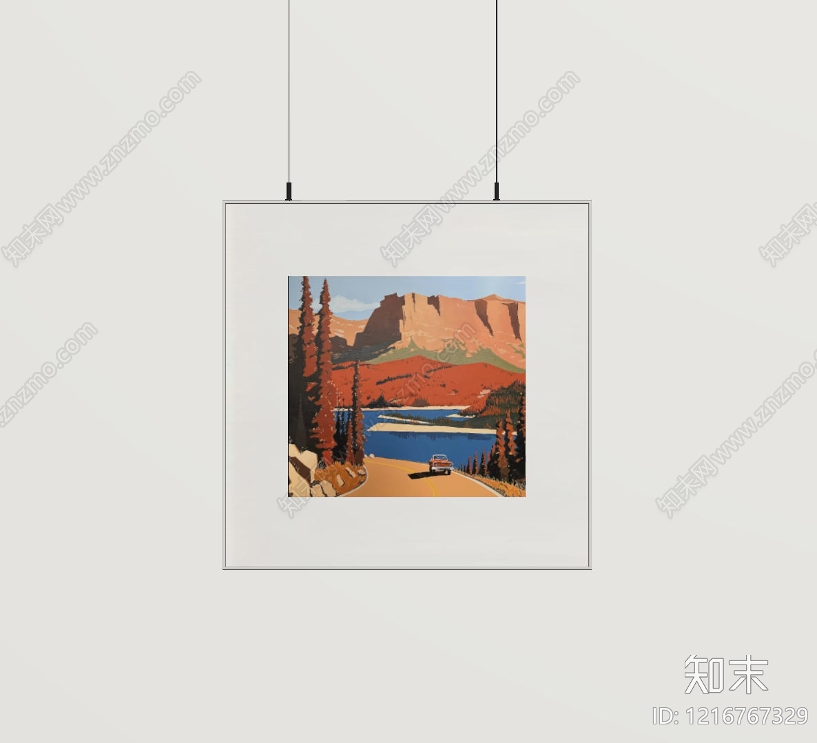 复古插画风挂画SU模型下载【ID:1216767329】