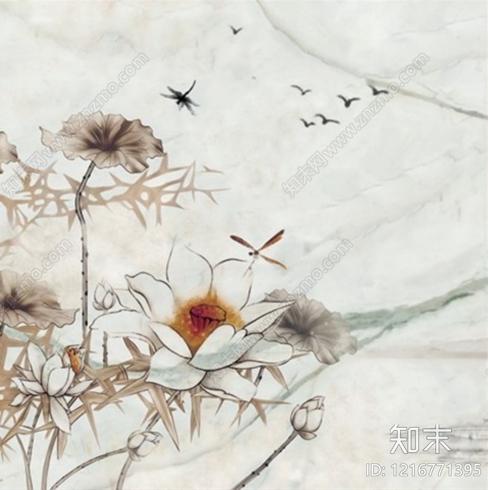 水墨画贴图下载【ID:1216771395】