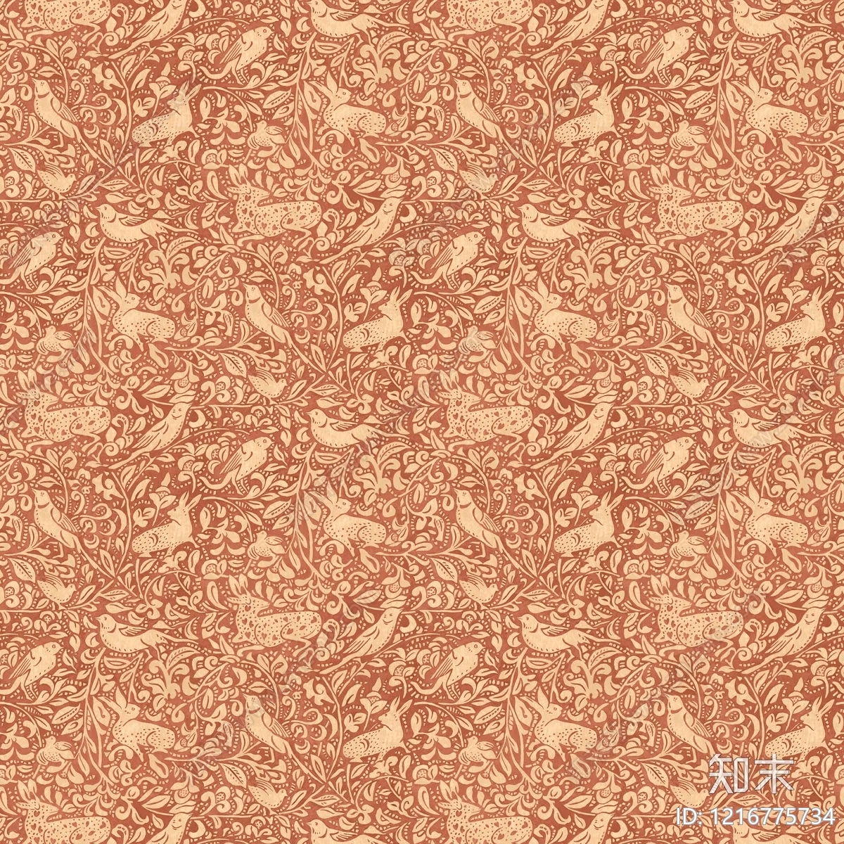 美式花纹壁纸贴图下载【ID:1216775734】