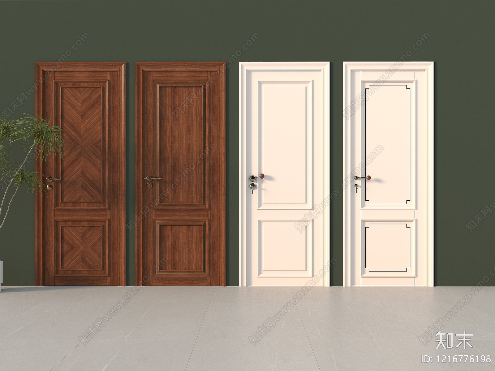 现代简约门组合3D模型下载【ID:1216776198】