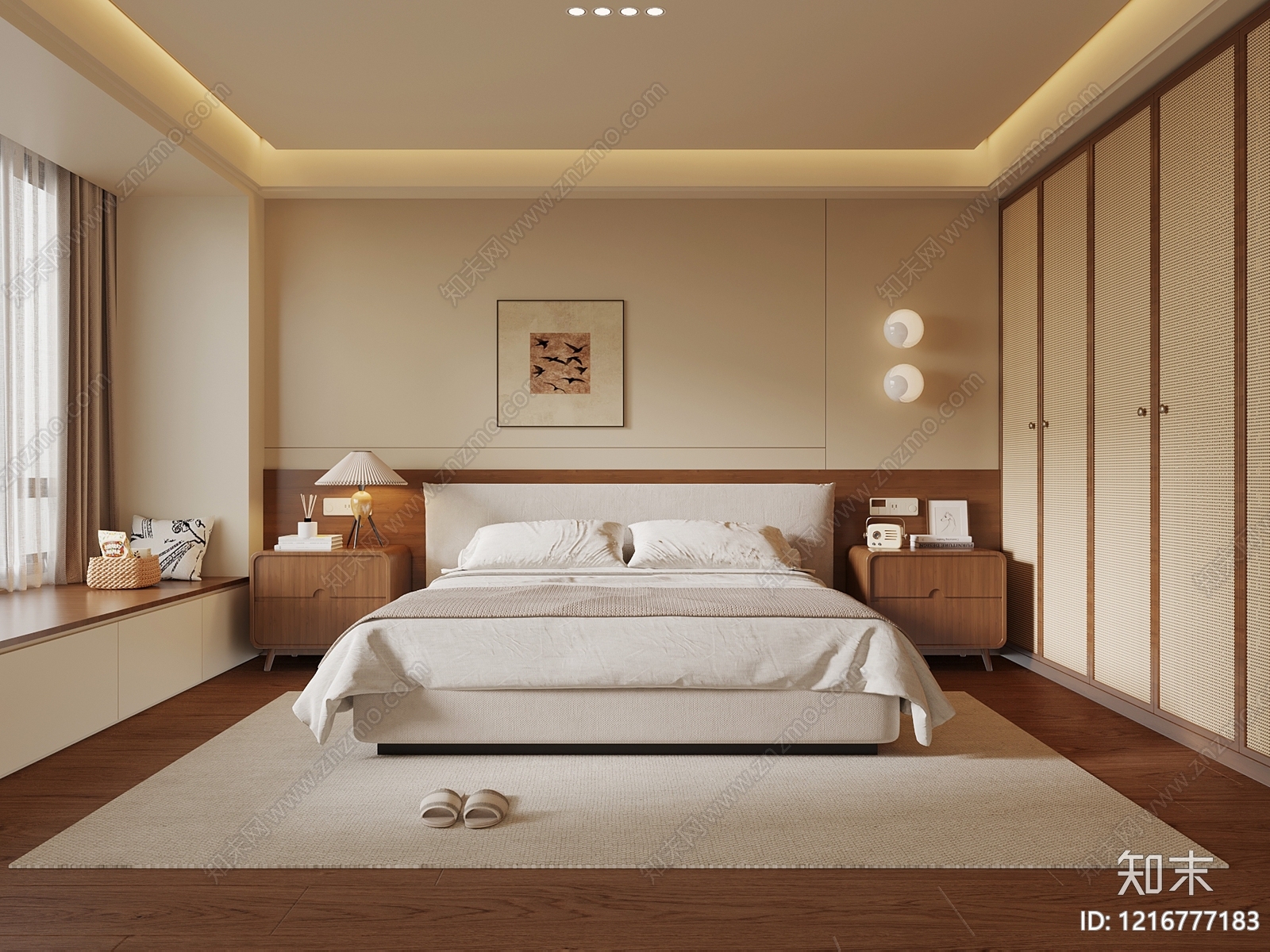 日式主卧3D模型下载【ID:1216777183】
