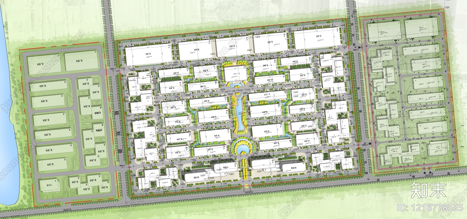 现代产业园建筑施工图下载【ID:1216778535】