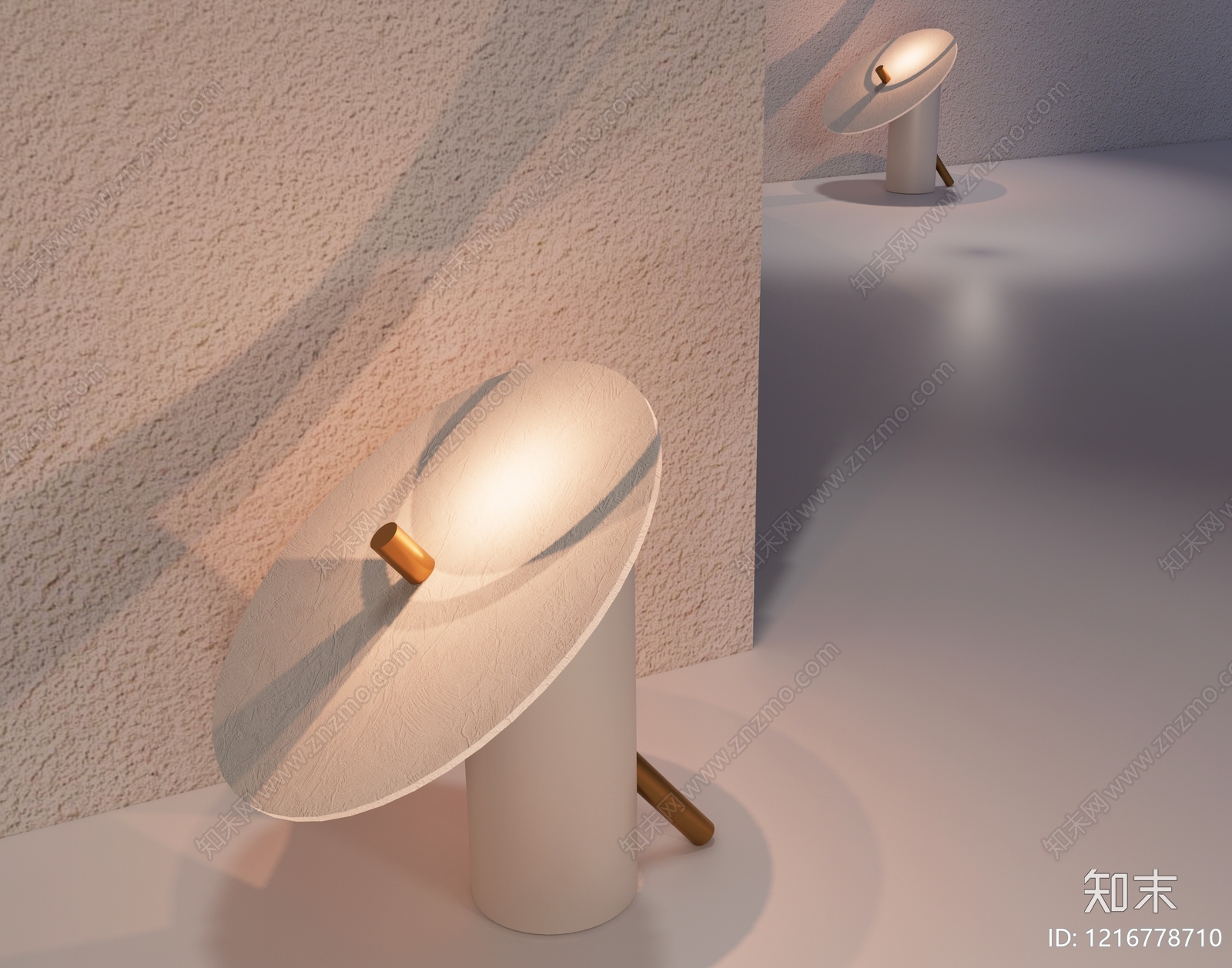 奶油风台灯3D模型下载【ID:1216778710】